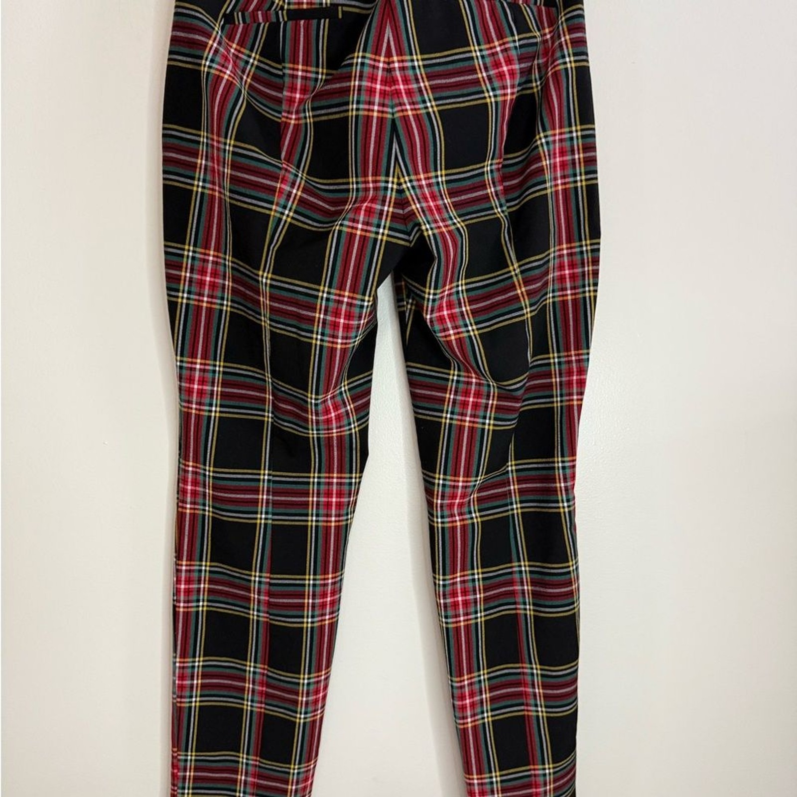 J.Crew Ruby full length tartan Plaid Trousers in Red and Black in size 8