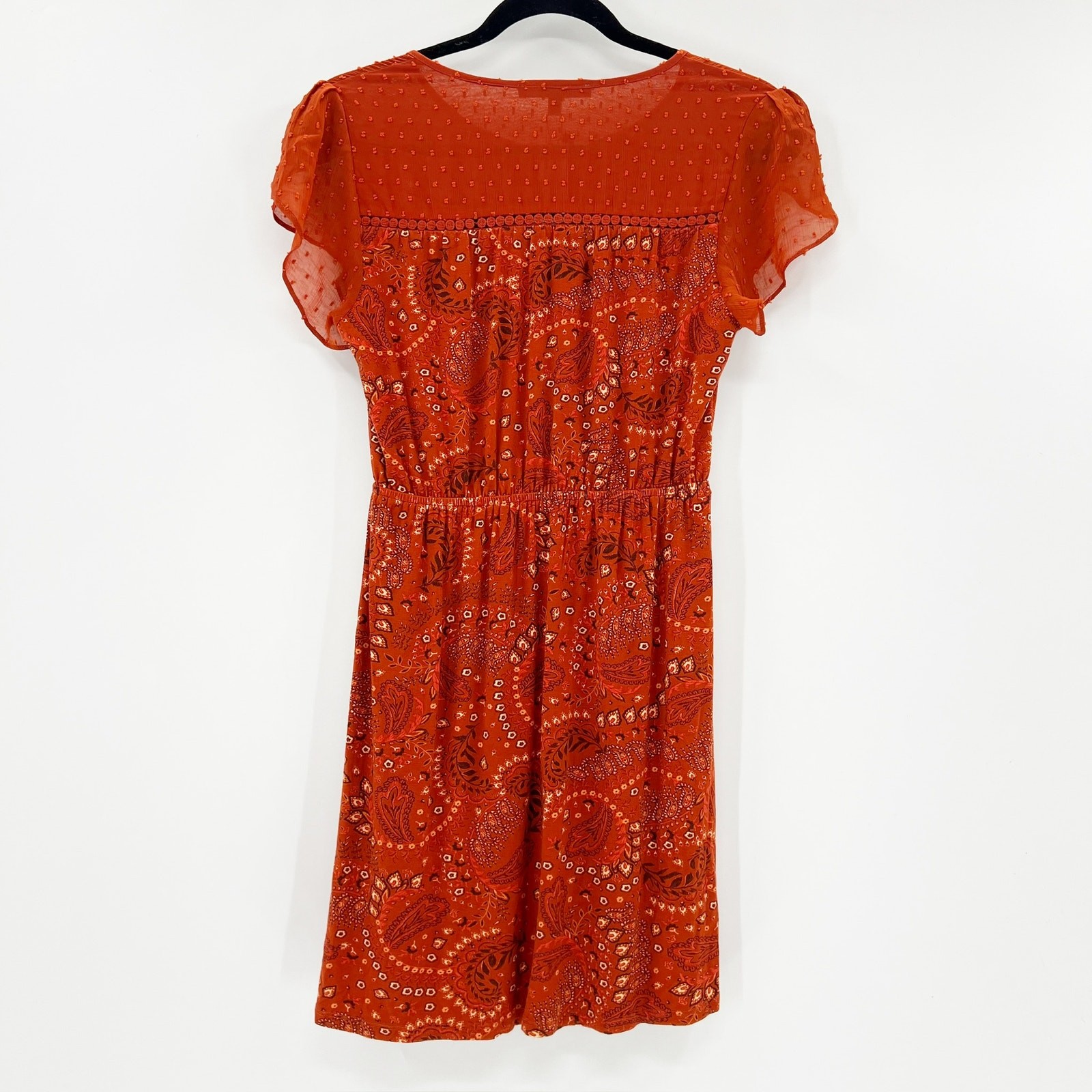 NWT Danielrainn Women’s Red Paisley Floral Tassel Mini A Line Dress PXS
