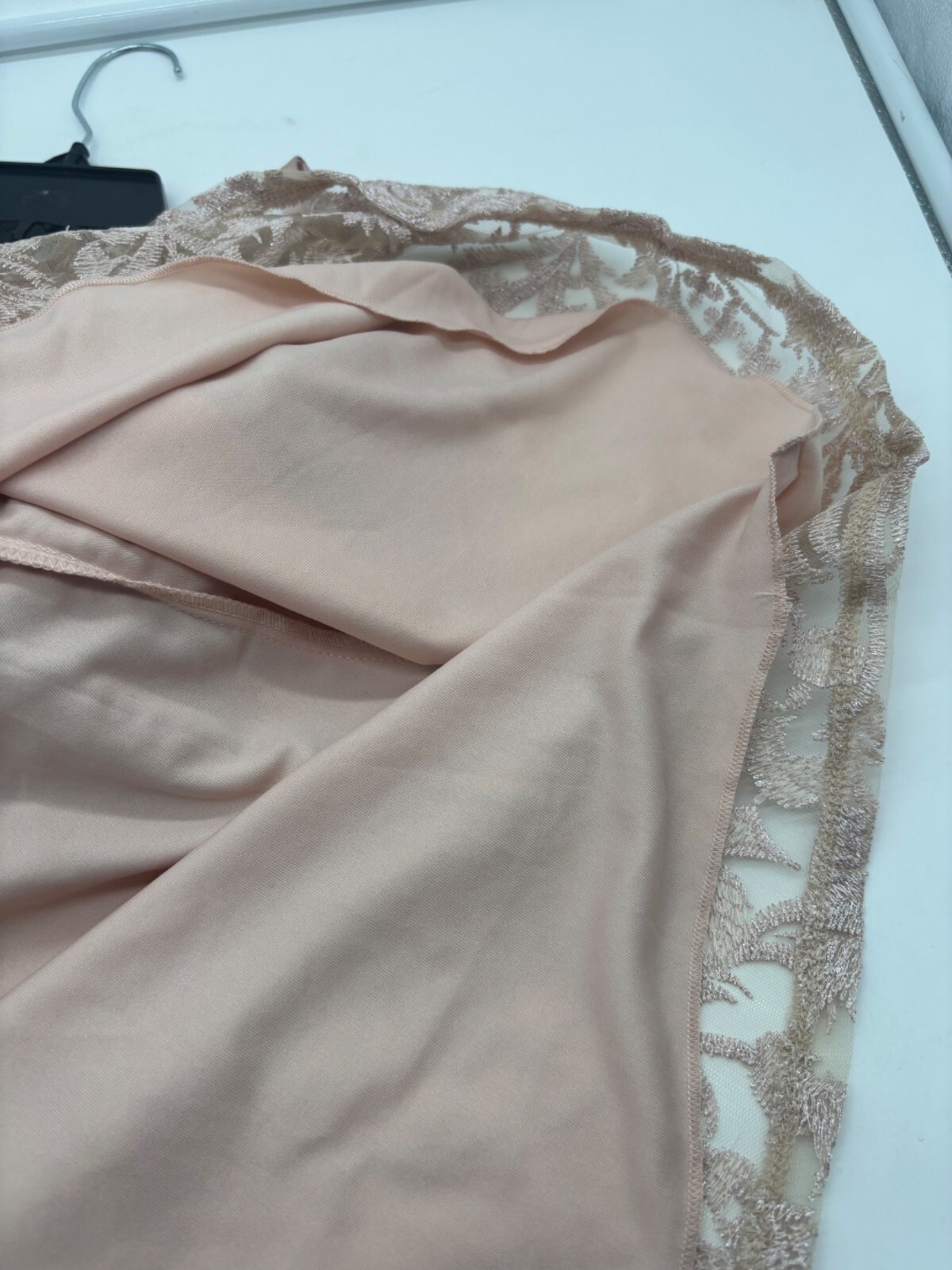 Speechless Juniors’ Shimmer Embroidered Fit & Flare Dress Nude Blush, Sz. 9