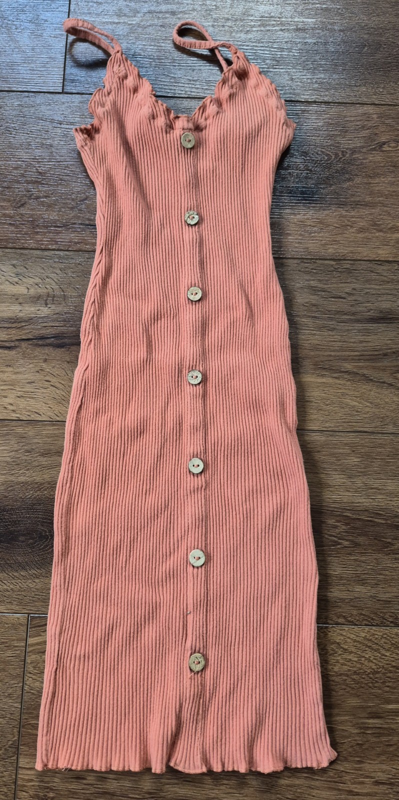 Madrag Bodycon Ribbed Tank Dress Burnt Orange Sz M**runs small