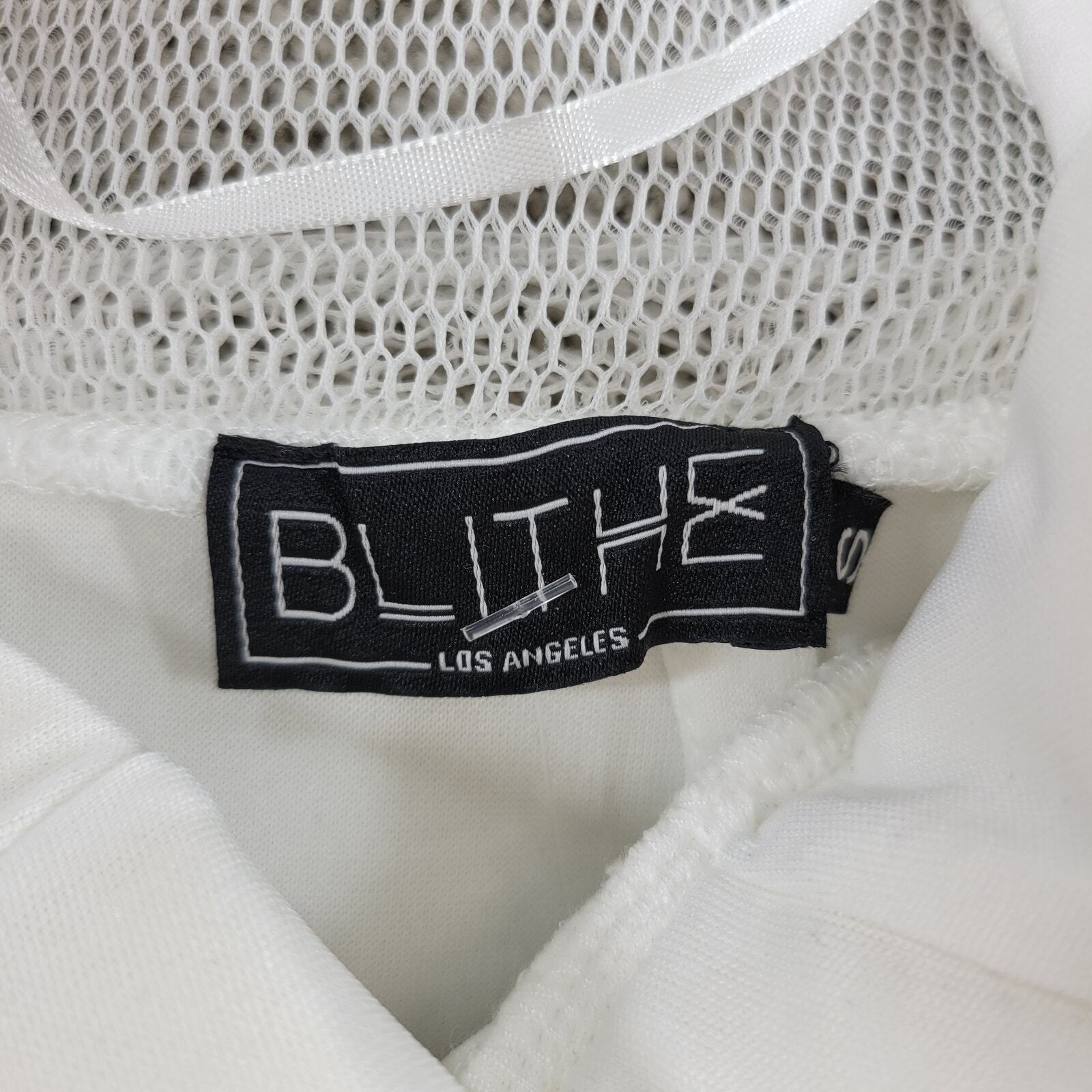 Blithe LA Nylon Mesh Dress Womens S White Sheer Lined V Neck Banded Prom New
