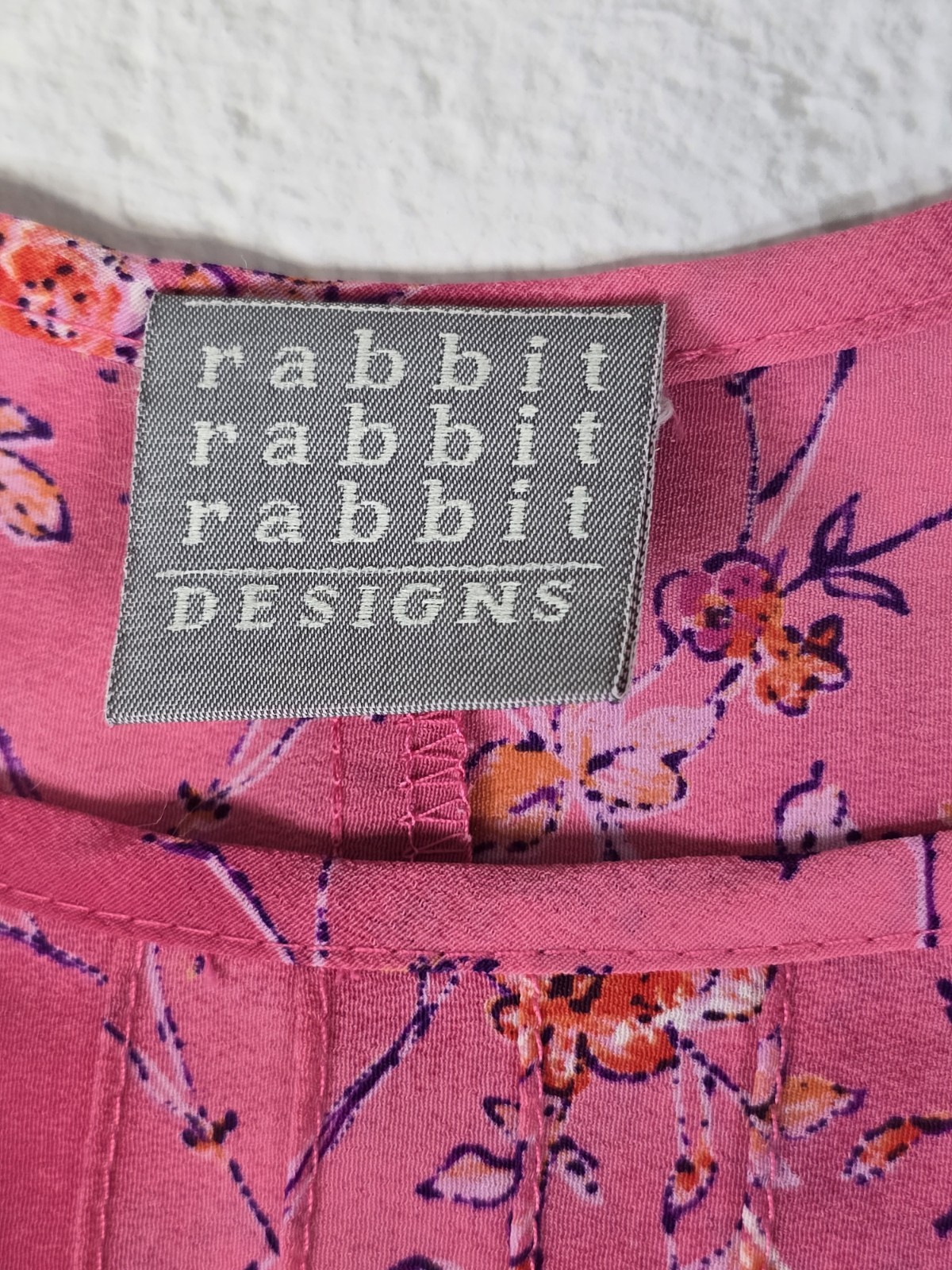 Rabbit Designs Womens Dress Size 10 Med Pink Floral Peasant Cottagecore Boho