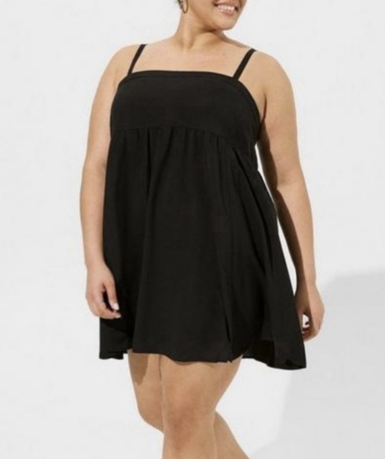 New Torrid Challis Women’s 2X Cami Sundress Mini Sleeveless Black