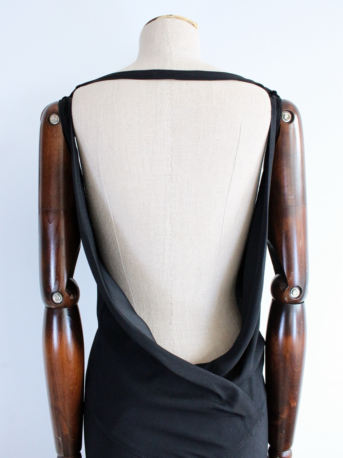 John Galliano Autumn/Winter 1988 ‘Hairclips’ Runway Black Bias Cut Crêpe Gown