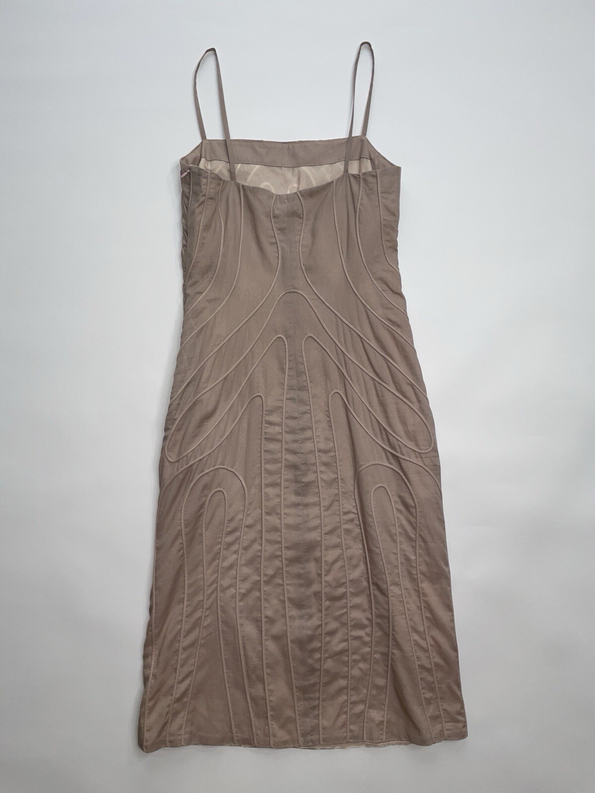 Calvin Klein Collection Spring 2004 Pink Grey Anatomical Seam Slip Dress 10