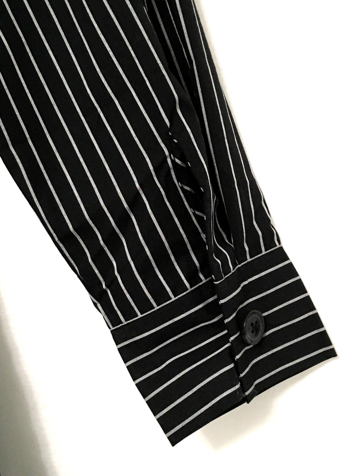 A New Day XS Black White Stripe Versatile Long Sleeve Midi Shirtdress w/ Pockets