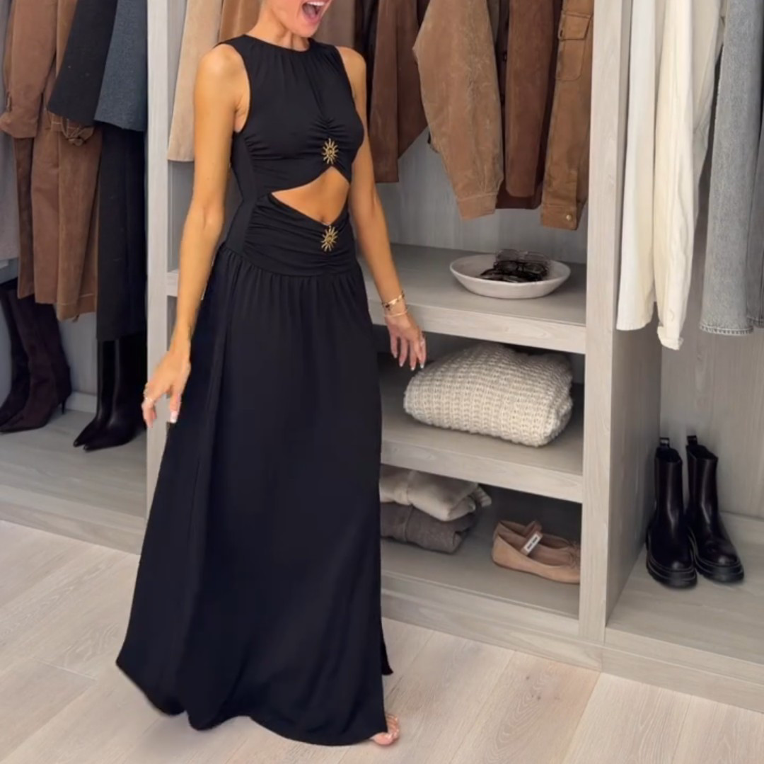 BNWT H&M Cutout Maxi Dress Black 1336280001 Sizes XS, S, M, L