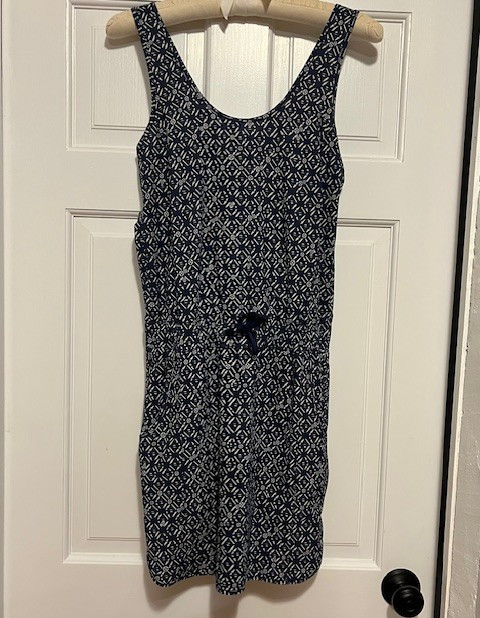 Patagonia Fleetwith Dress Womens Small Blue Print Travel Hike Camp Outdoor Beach