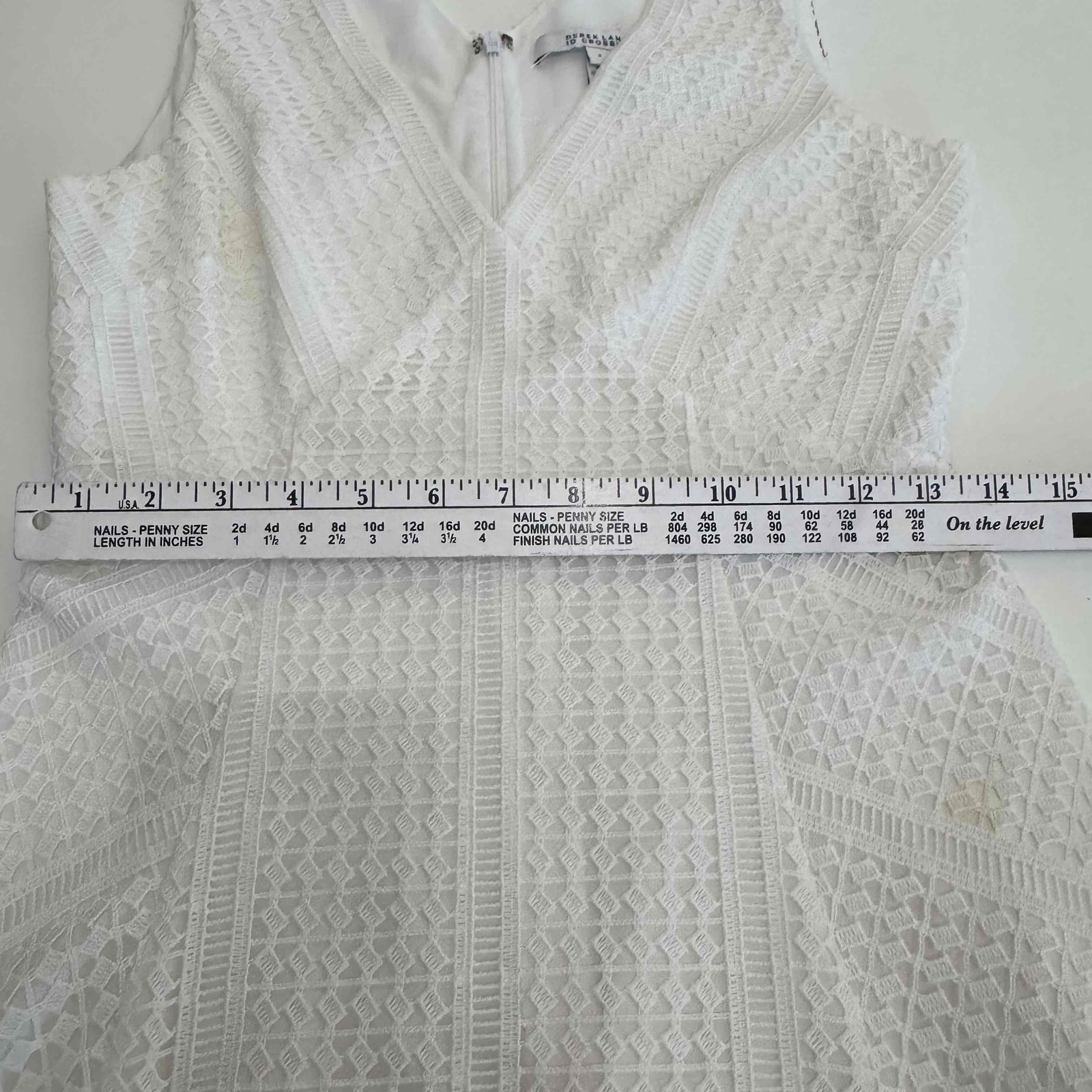 Derek Lam 10 Crosby White Vneck Handkerchief Hem Textured Dress Size 2