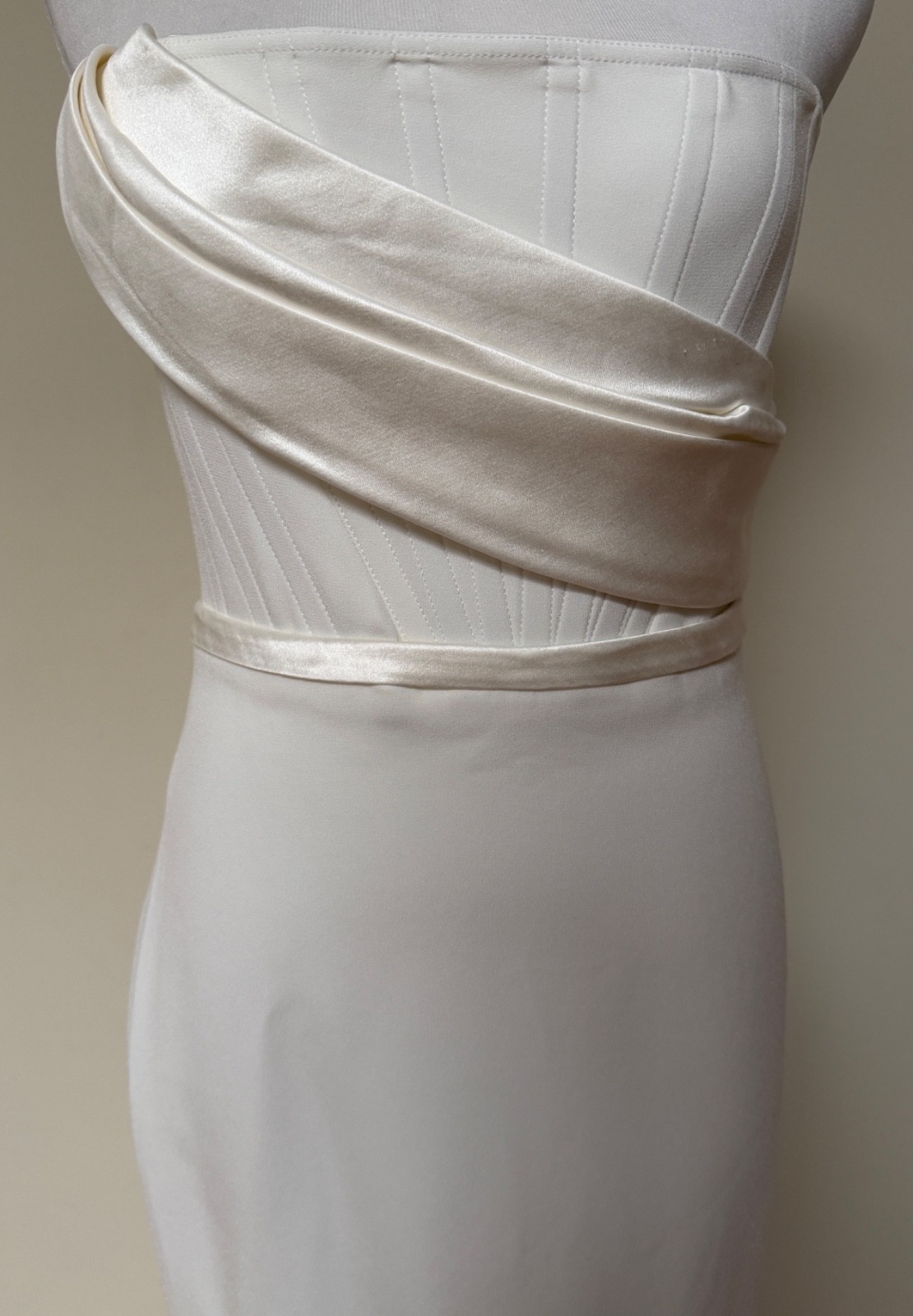 Alex Perry Elyse White Strapless Corset Draped Wedding Gown Dress 8 US 4 $6500
