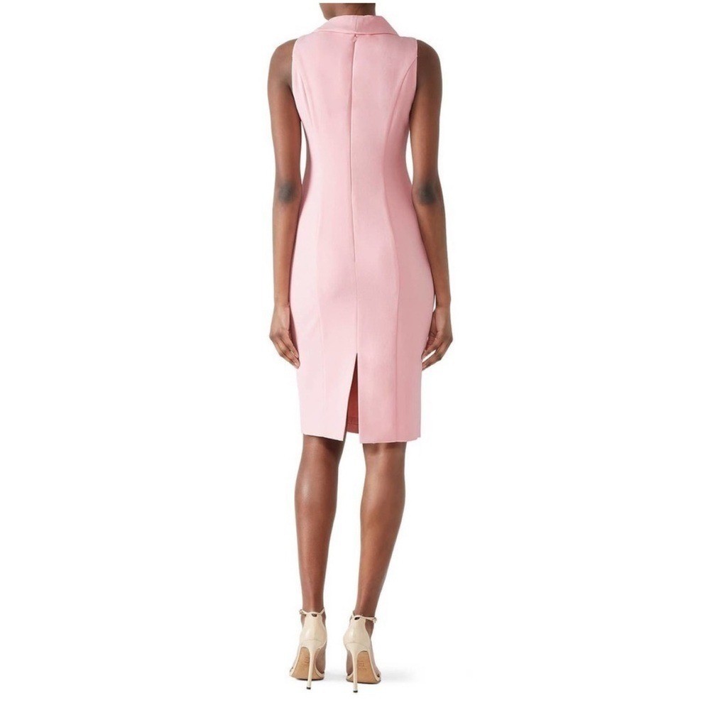 Black Halo Asymmetrical Light Pink Blaze Sheath Dress Sleeveless Collar Career