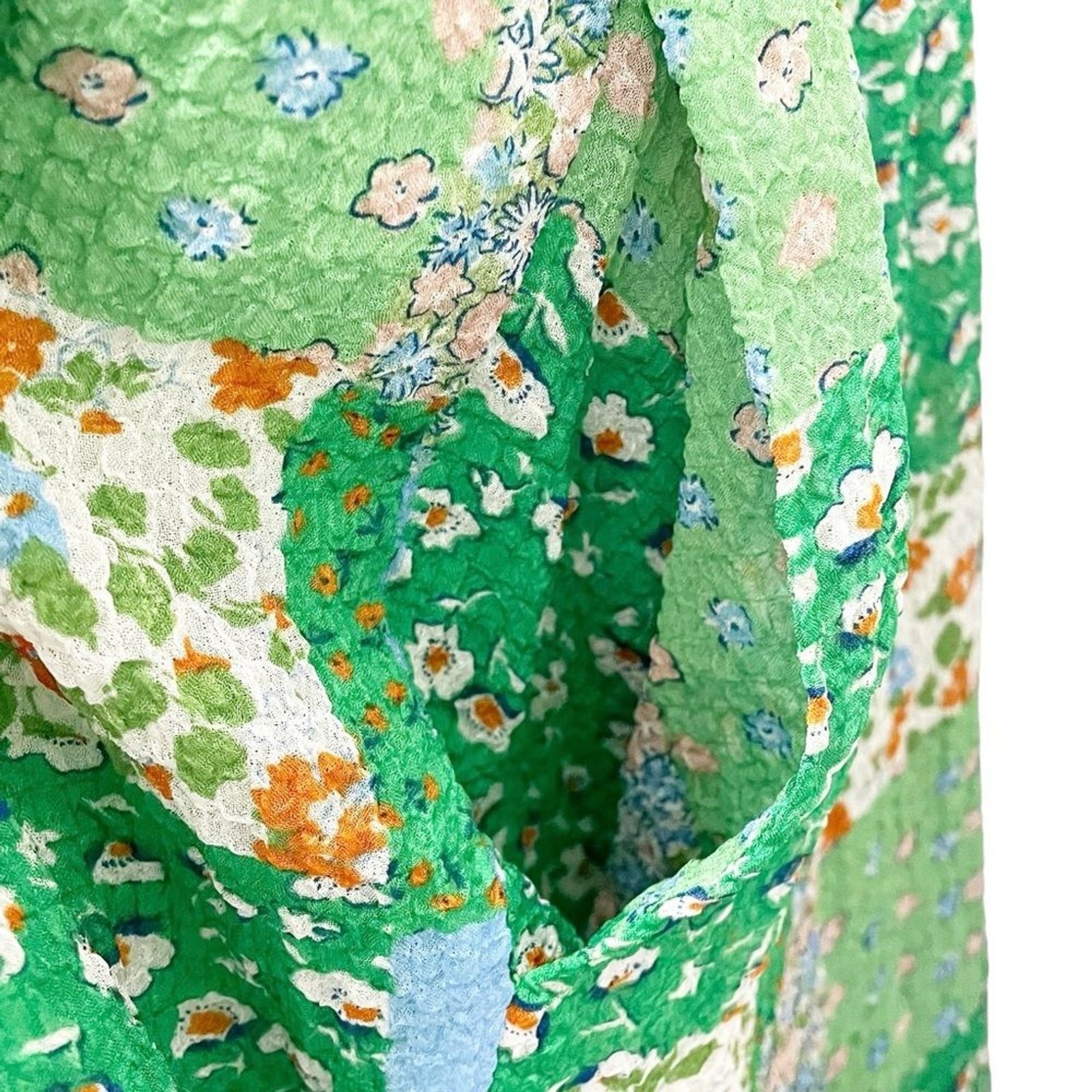 NWT Roolee Cottagecore Floral Patchwork Midi Dress Size XXL Coastal Spring Green