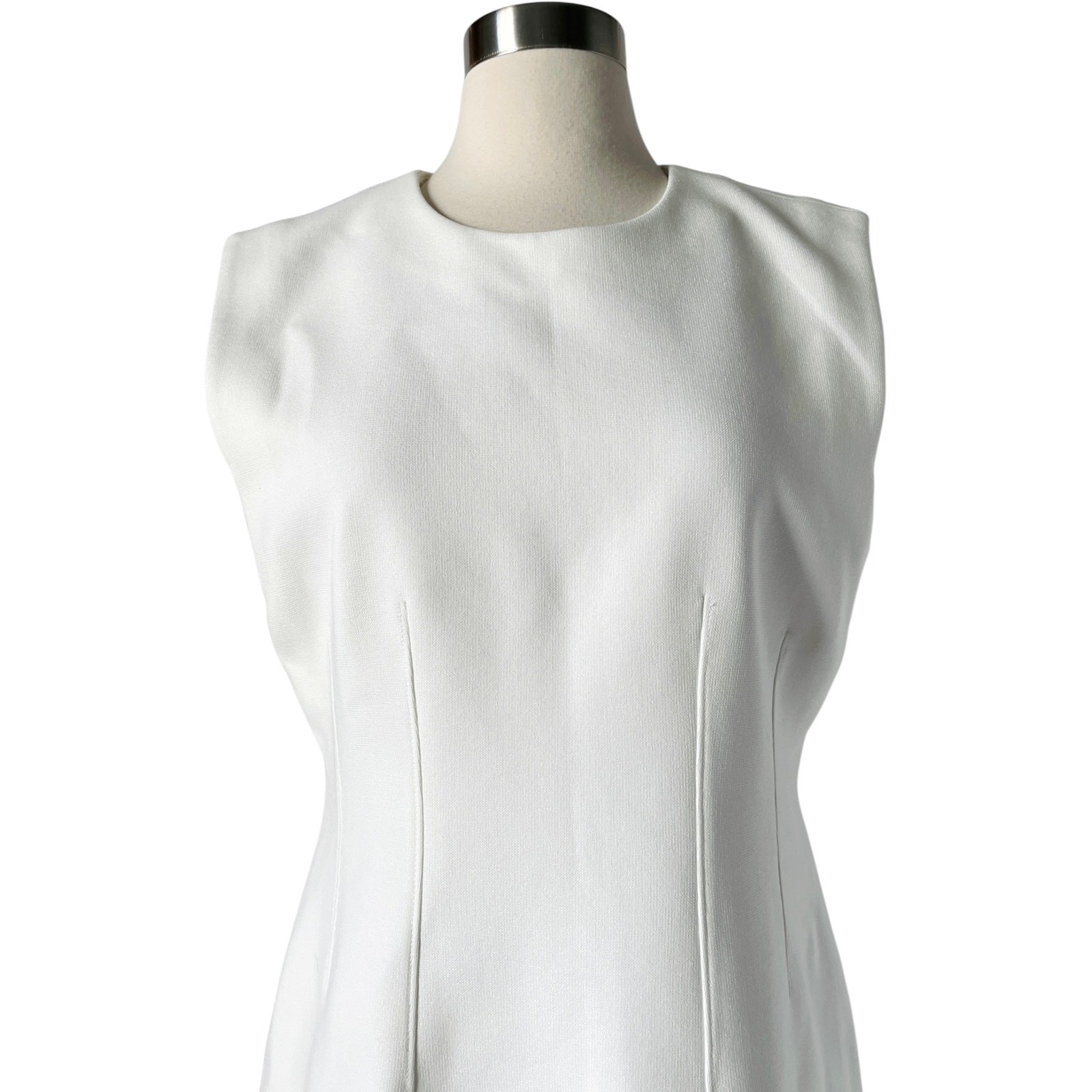 Veronica Beard Anais Dress 8 Off White Sleeveless Sheath Minimalist