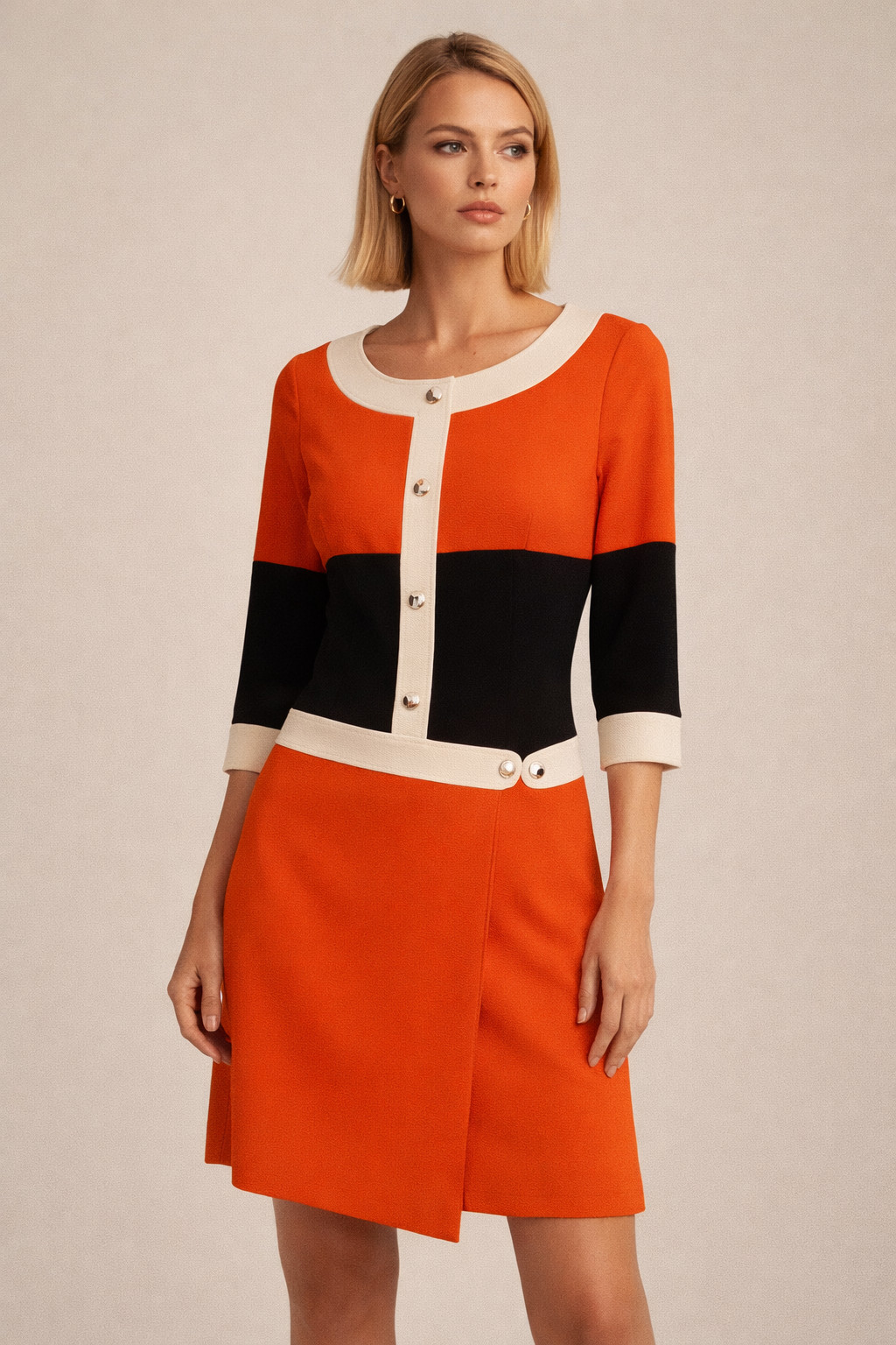 Unique Karen Millen Design Piece: Tailored Colour-Block Dress Size S
