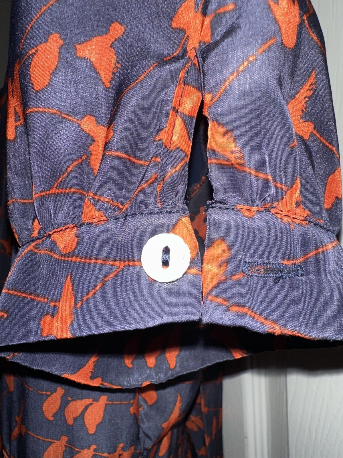 Pink Martini Collection Vintage Style Navy with Orange Bird Pattern Size M Dress