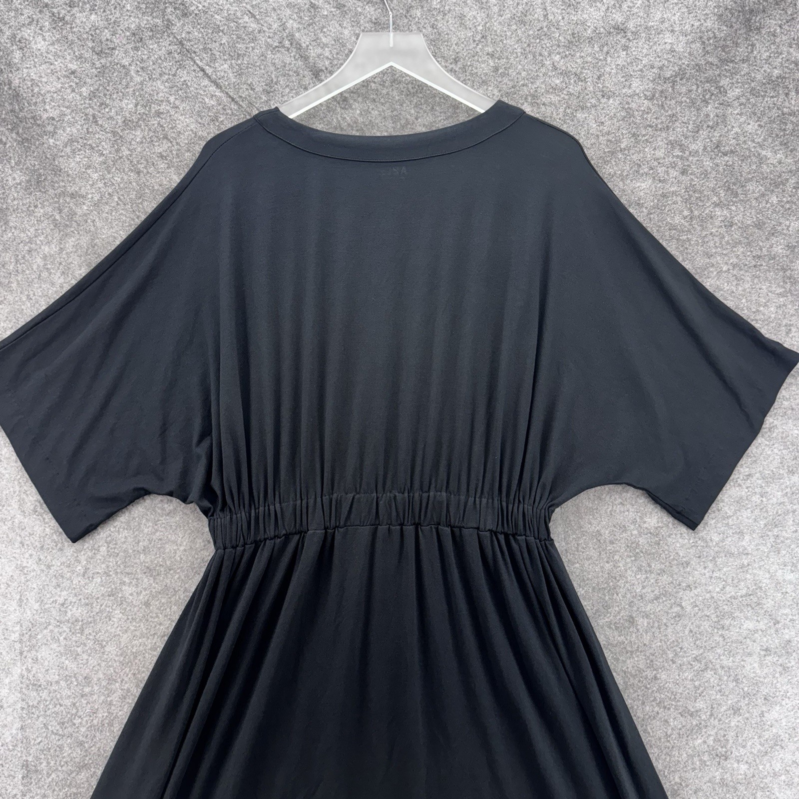 ABLE Womens Nina Dolman Midi Dress Size L Black Cotton Modal Stretch Minimalist