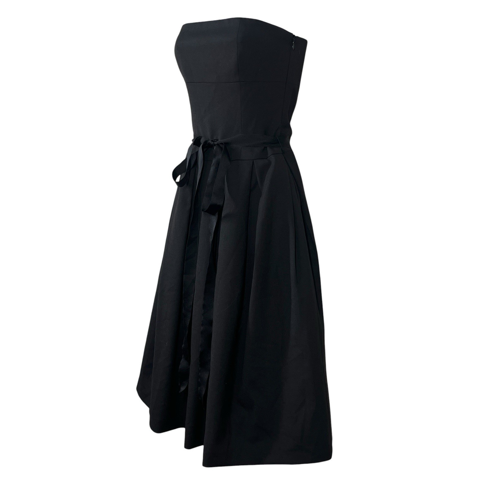 Theory Wool Mohair Strapless Cocktail Dress Size 0 Black Fit & Flare Classic