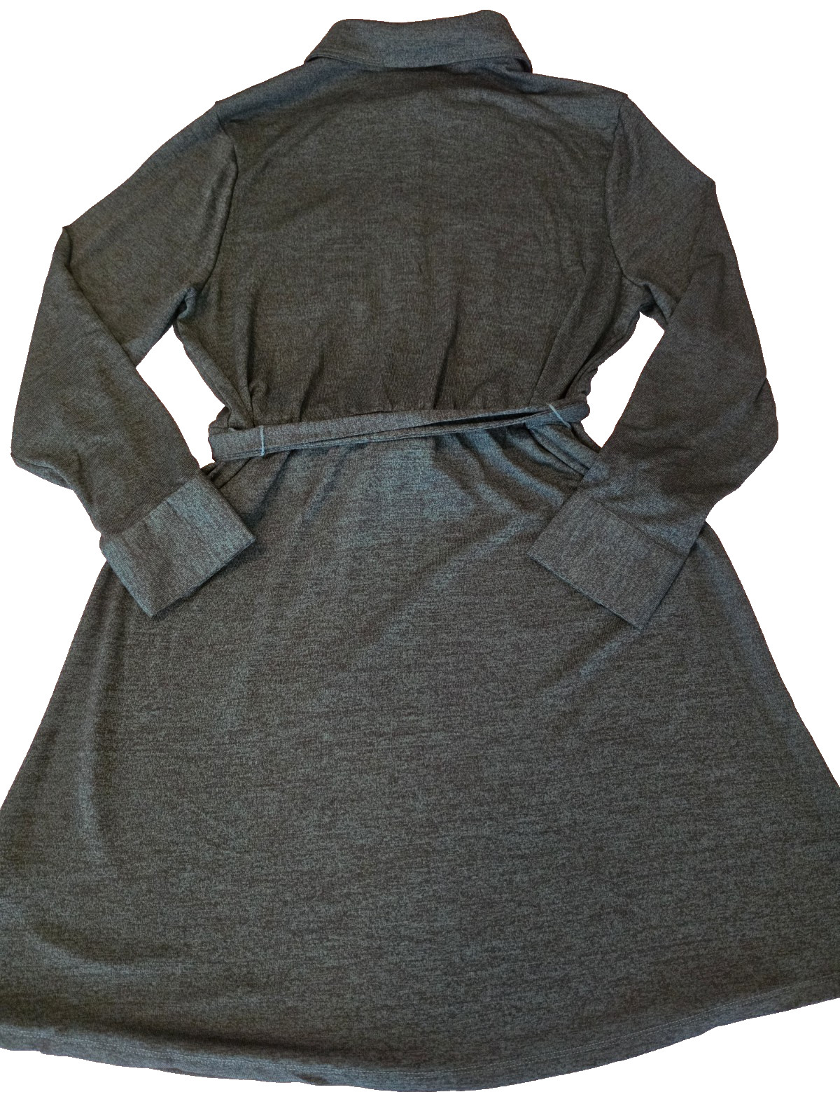 Adrienne Vittadini Long Sleeve Collared Belted Shirt Dress NWT XL Dark Green