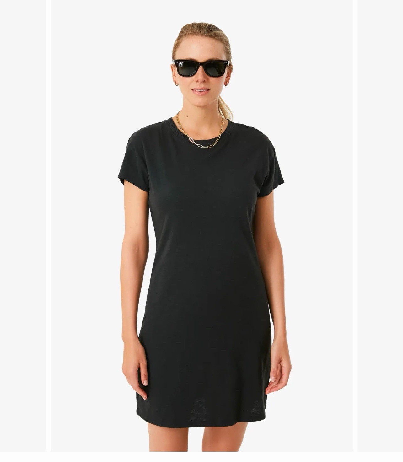 Lou & Grey Women’s Black T-Shirt Midi Dress Size S Cotton, Modal, Spandex Blend