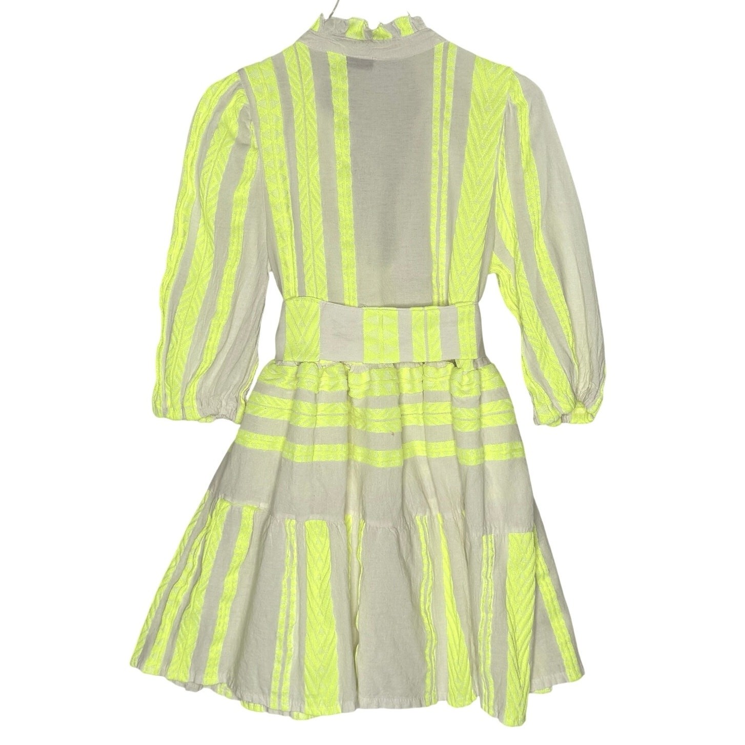 Sofia Made in Italy SM Salta Tiered Mini Dress Yellow Beige Cotton Travel