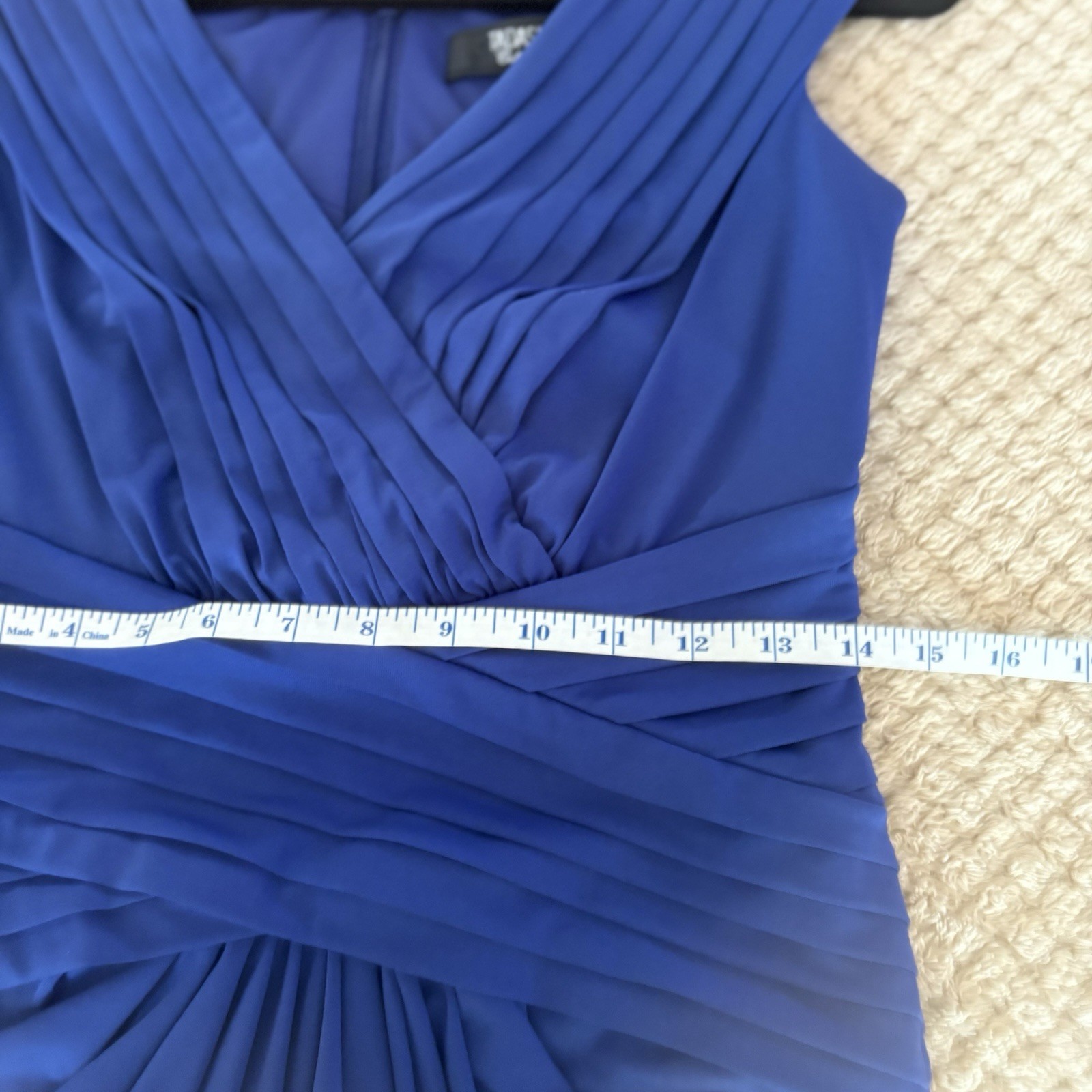 Tadashi Shoji Royal Blue Pleated Layered Sheath Bodycon Dress Blue Small