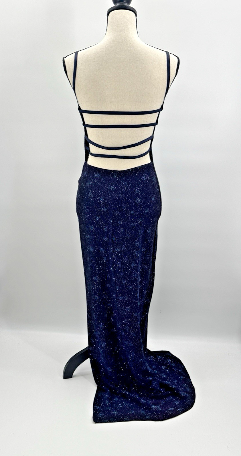 VTG Y2K Whimsigoth City Triangles Celestial Maxi Dress Medium Stretch Hoco Rush