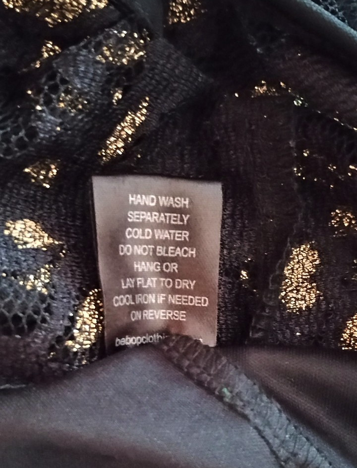 Vintage BeBop Junior’s Black & Gold Lace Fit & Flare Sleeveless Dress Size L