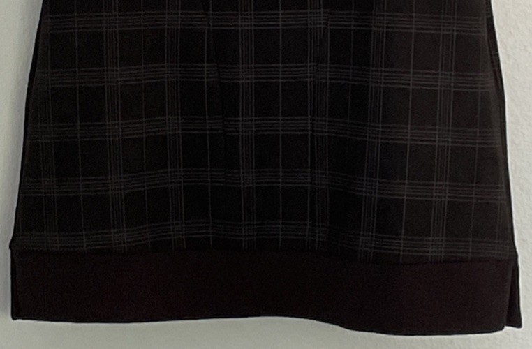 Ruti Black Plaid Dress M/L Draped Cowl Neck Midi Smocked Lagenlook Preppy