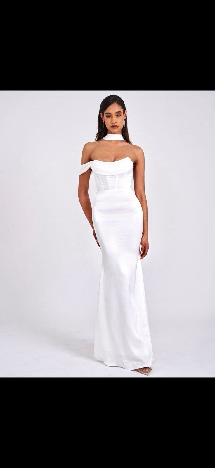 Miss circle White Open Back Dress Maxi Length Size M