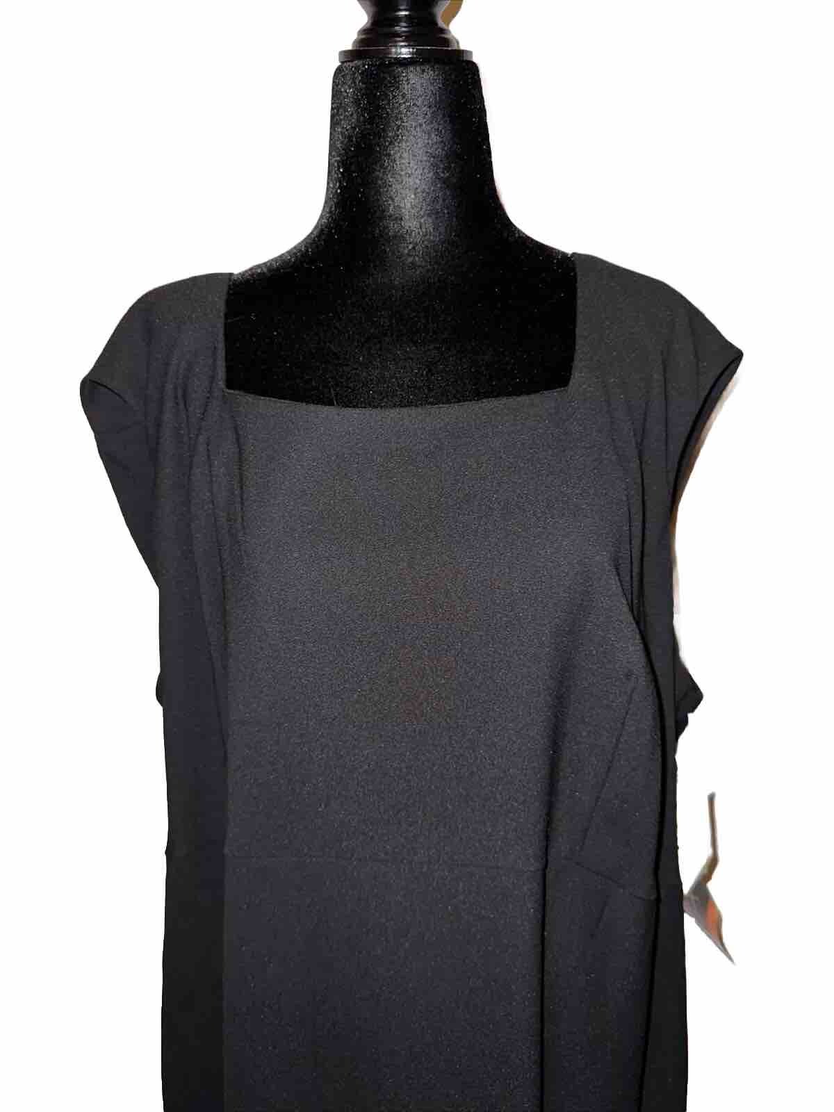 Onyx Nite By Wendy Chaitin Womens Black Dress 97% Polyester 3% Spandex Size 24