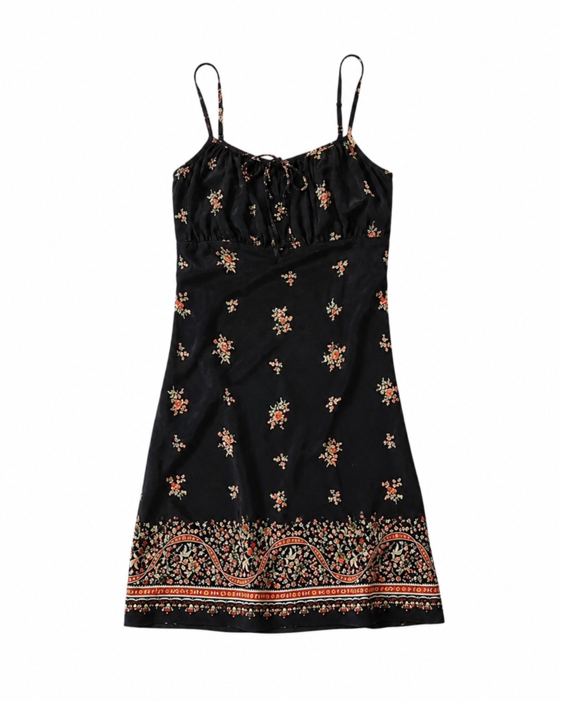 VTG Y2k Marks & Spencer black romantic floral soft grunge slip mini dress 10/12