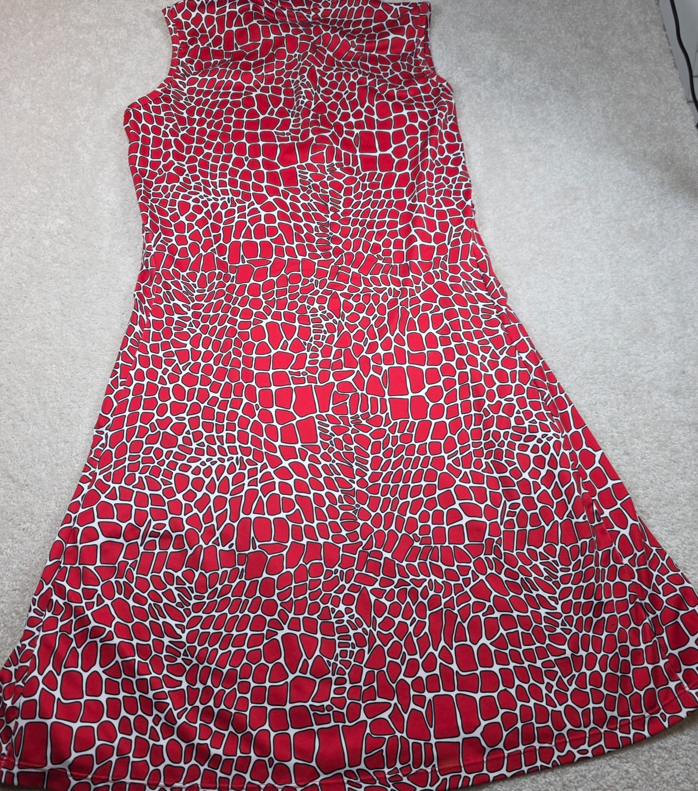 Tail Activewear Golf Dress Womens M Red White Exotic Reptile Sleeveless Stretch