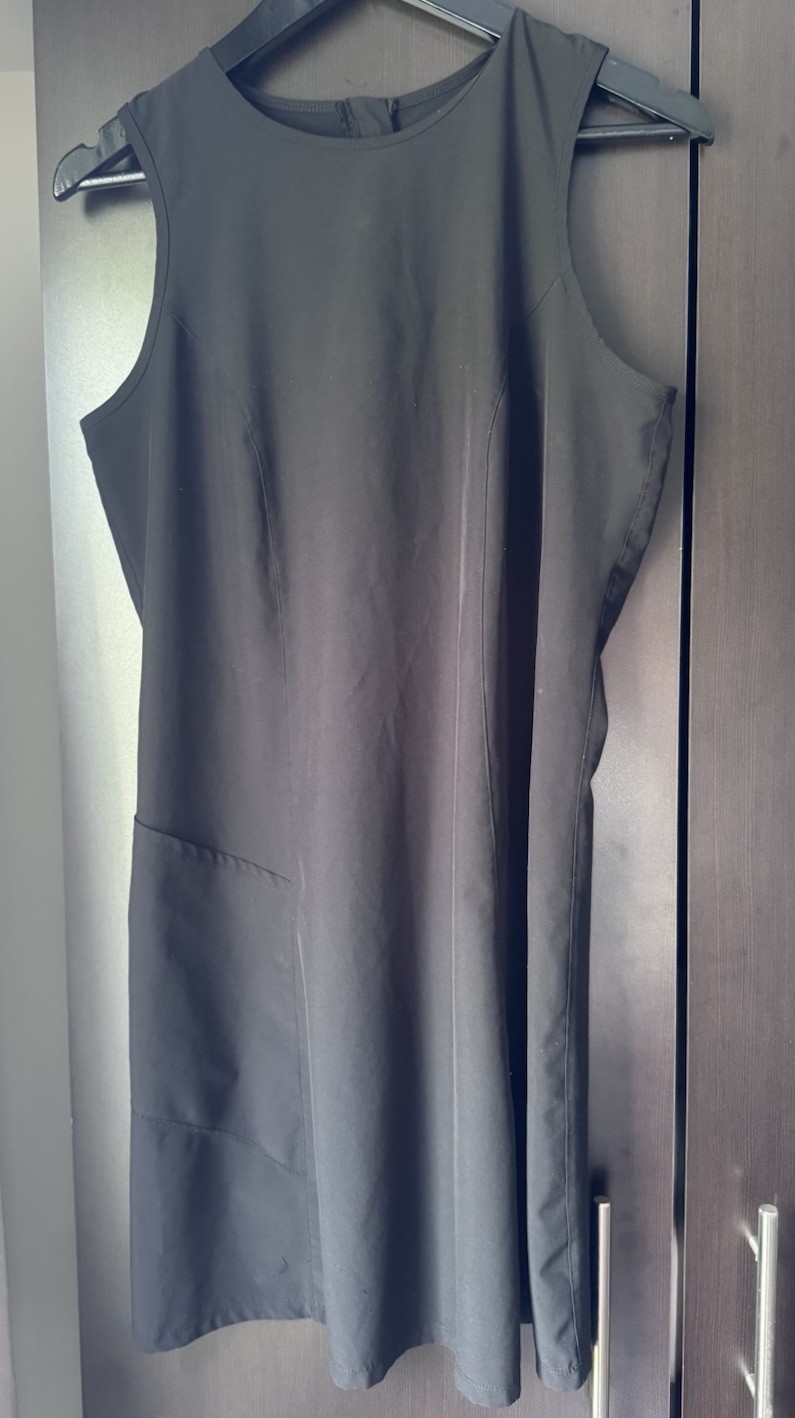 Addison Bay Black Active Hiking Dress XS Fits S/M Sleeveless Shift Pocket Light