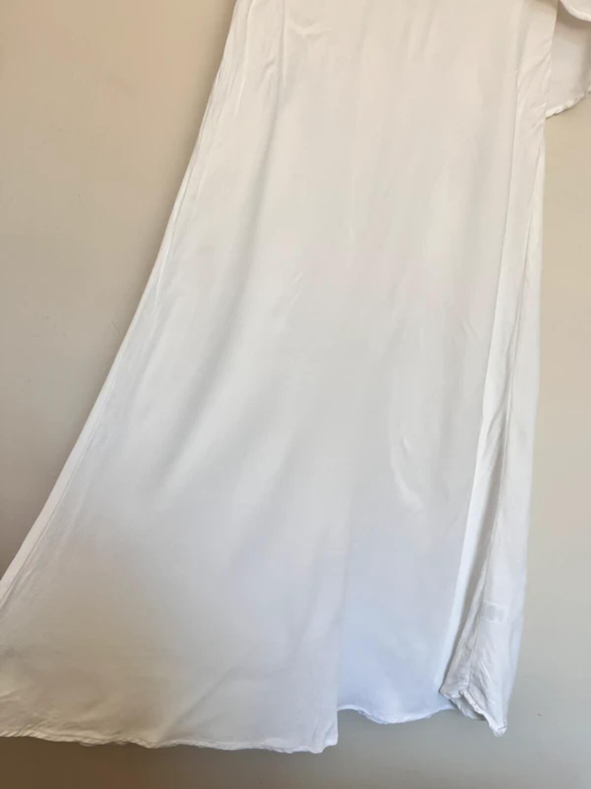 Finery White Layered Viscose Slip Midi Dress – Size UK 14