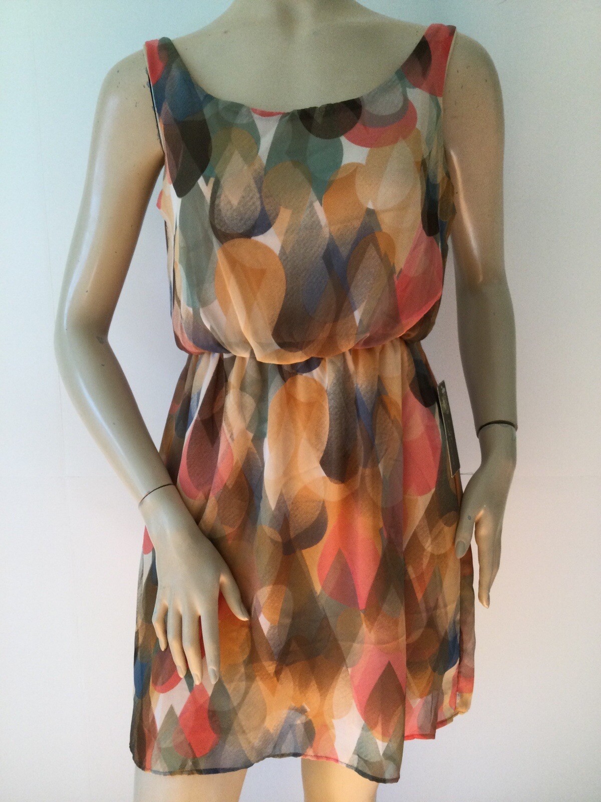 NEW VINTAGE HAVANA Abstract Print Sleeveless Pullover Summer Dress (Size M)