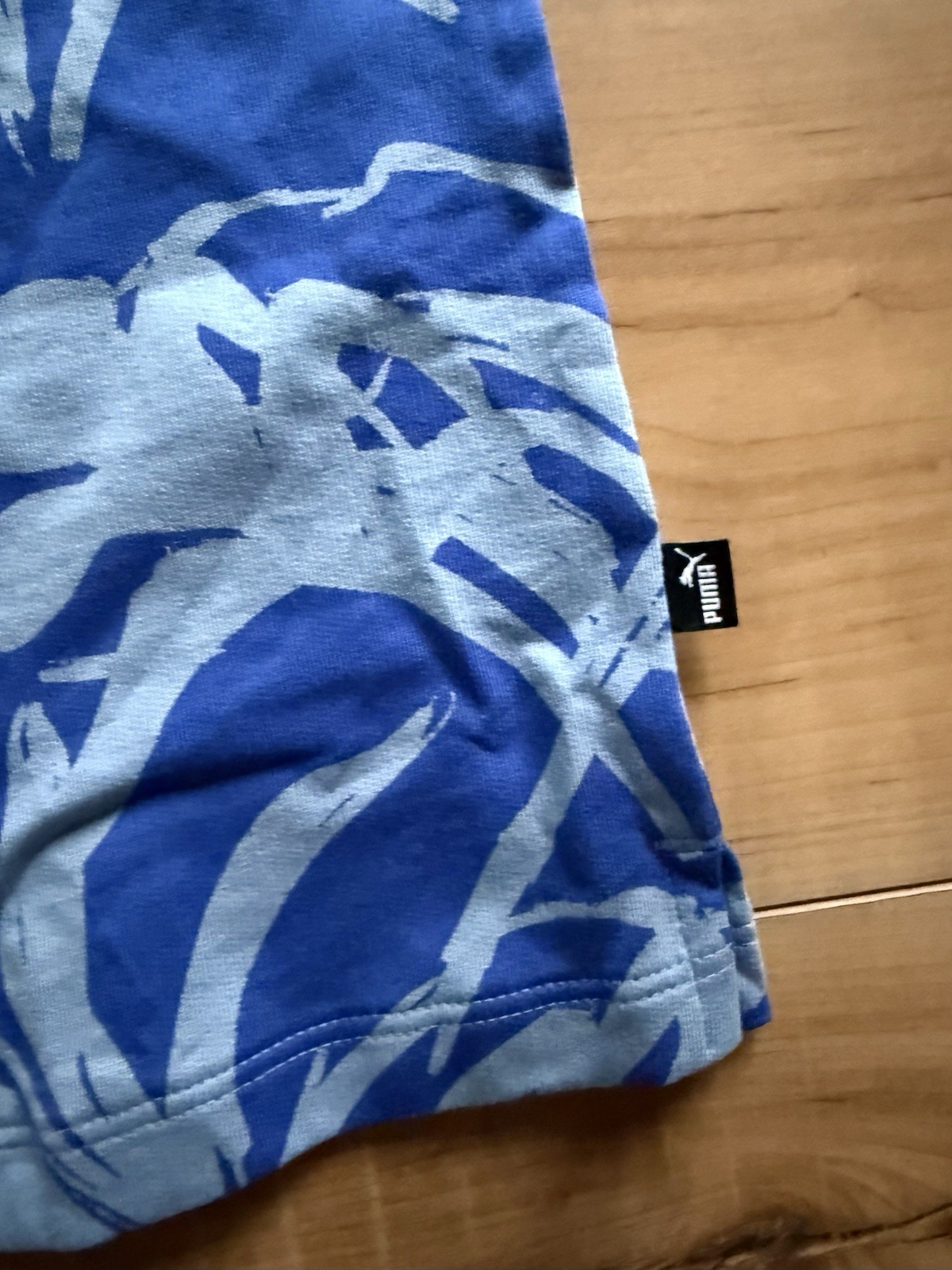 Puma Essentials Palm Resort Graphic Short Sleeve T- Shirt Dress Womens Blue Casu