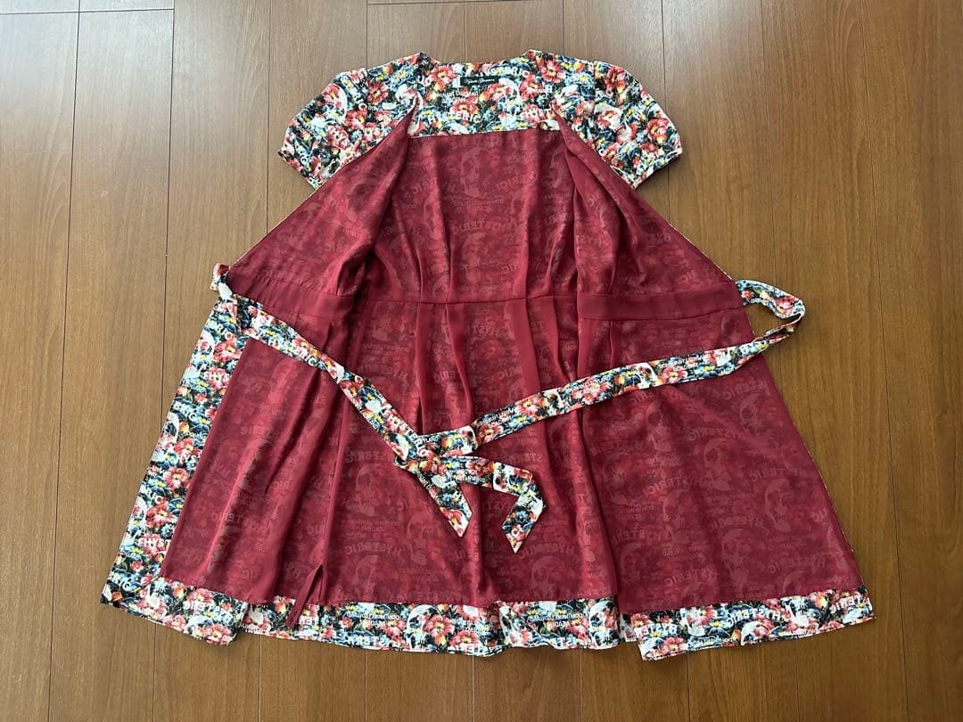 Hysteric Glamour Floral & Sculpture Mix Wrap Dress Multicolor Free Very Good　