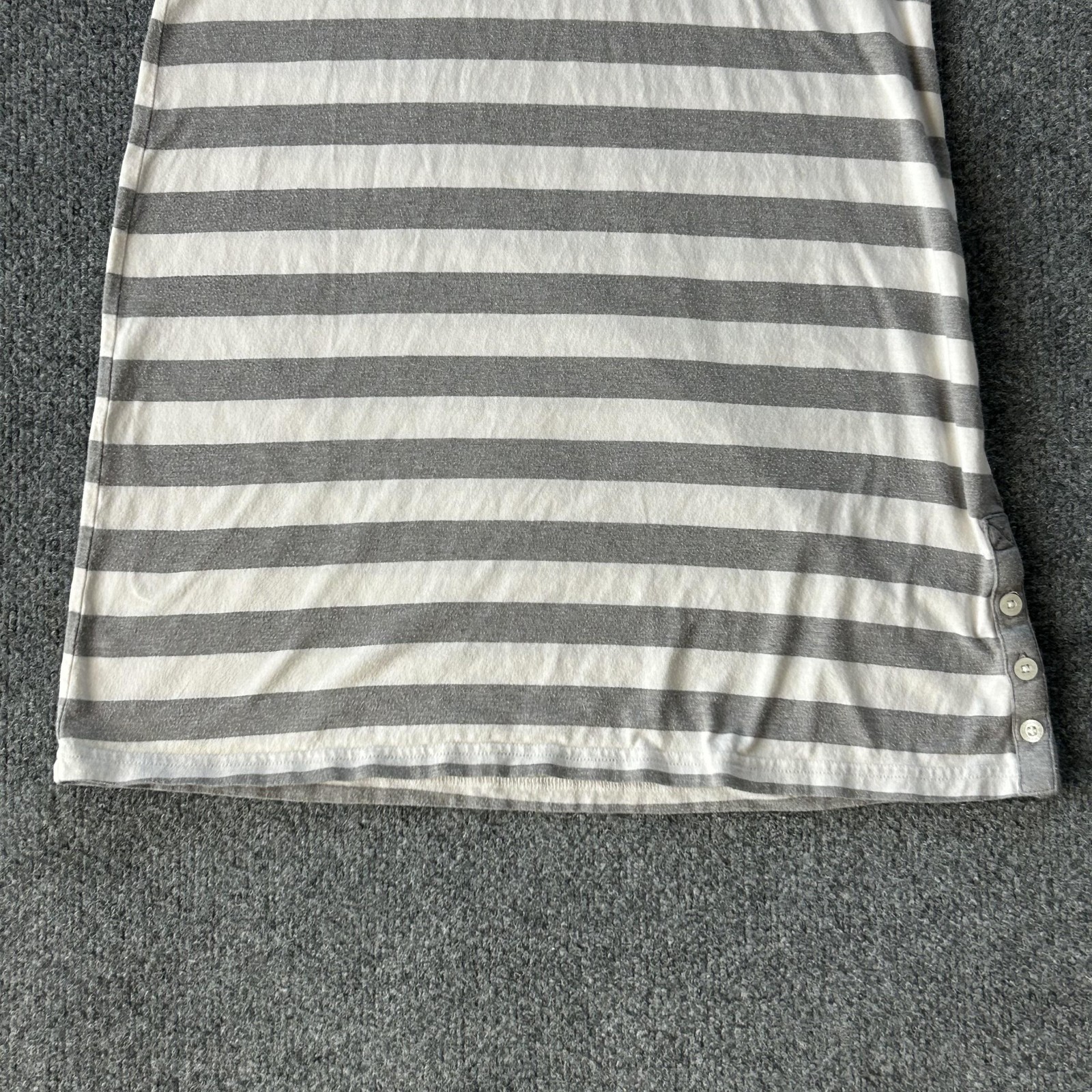 Patagonia Dress Womens Medium Grey White Stripe 3/4-Sleeved Au Bateau Dress