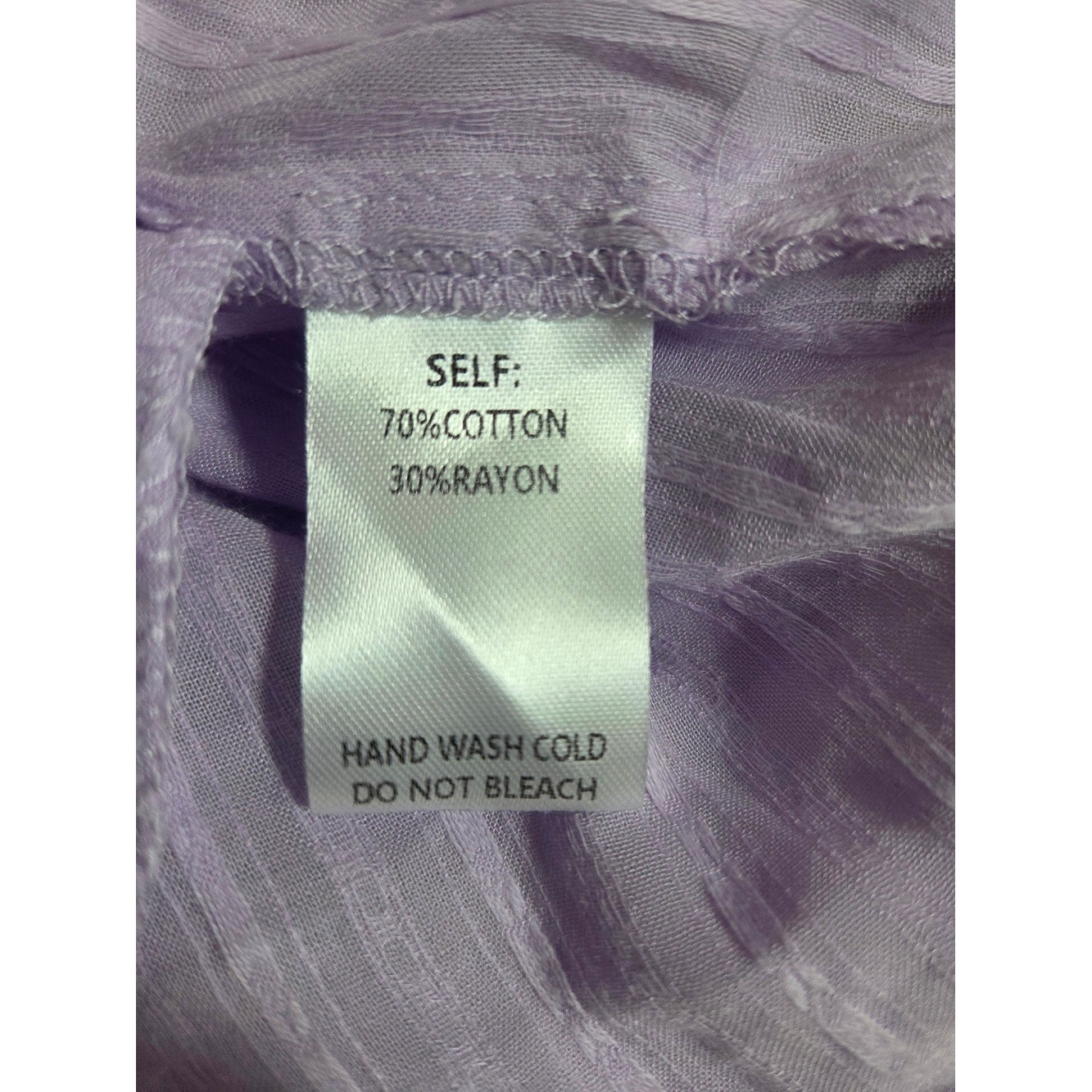 Easel Lavender Gauze Peasant Bohemian Mini Dress / Tunic Top with Tie Neck