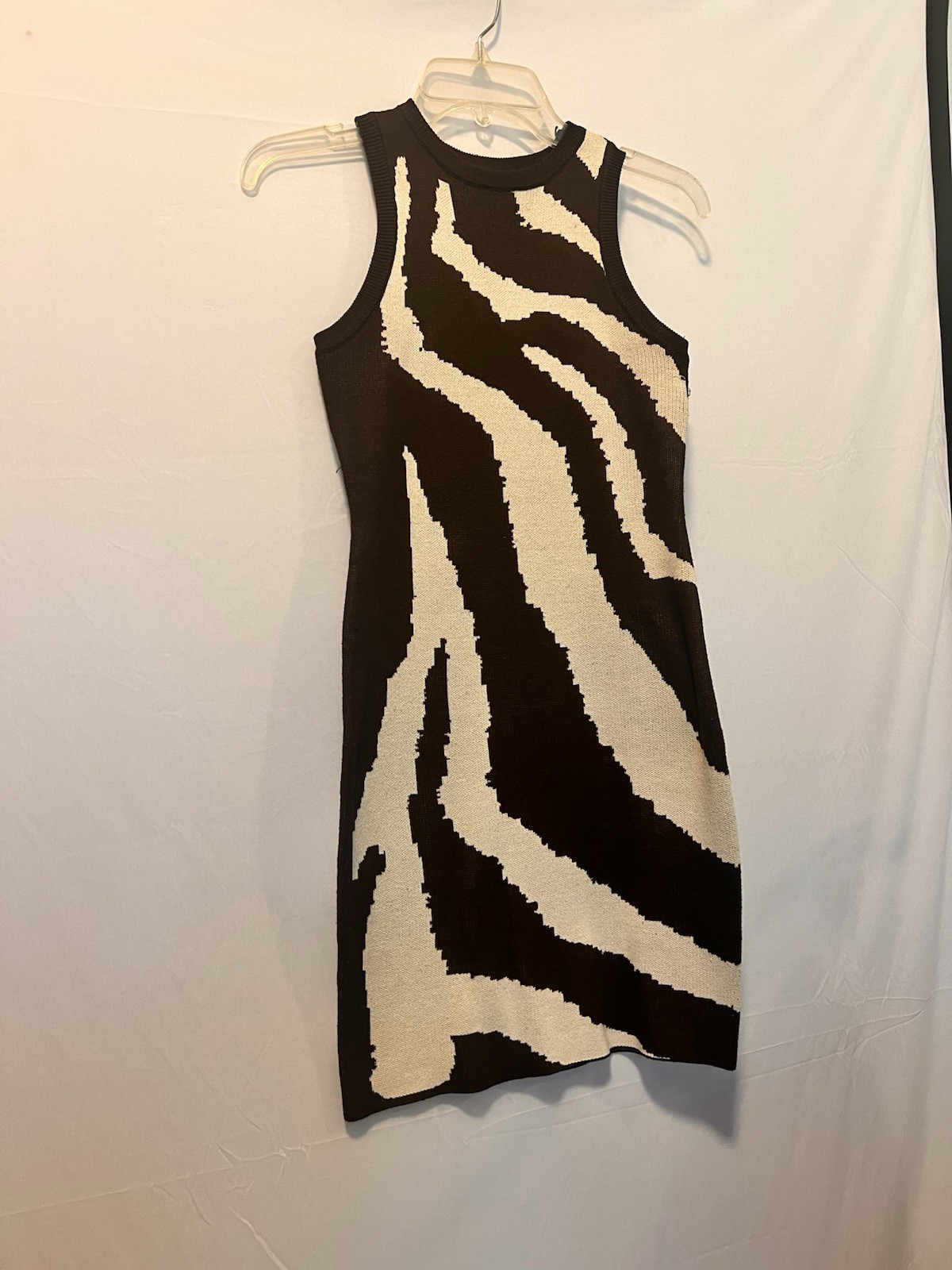 Bodycon Tank Dress Womens Zebra Animal Mini Fitted Party Medium