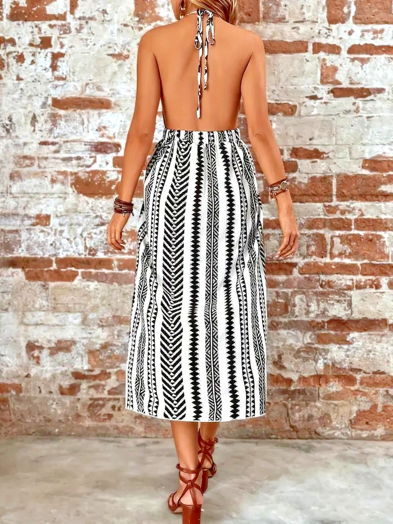 2XL Size 14/16 – Sexy Backless Halter Dress – Split Thighs – Maxi ✨New