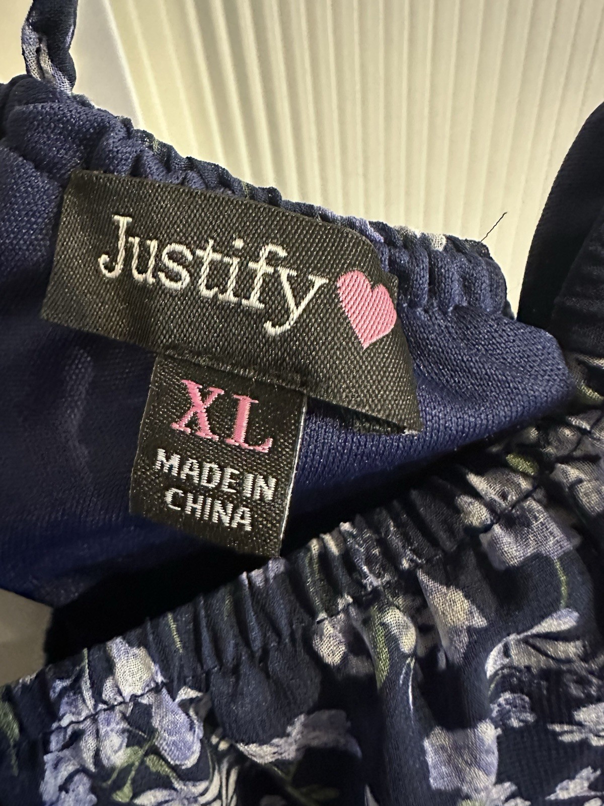Justify XL Navy Floral Chiffon Sleeveless Maxi Dress Ruffle Scoop Neck