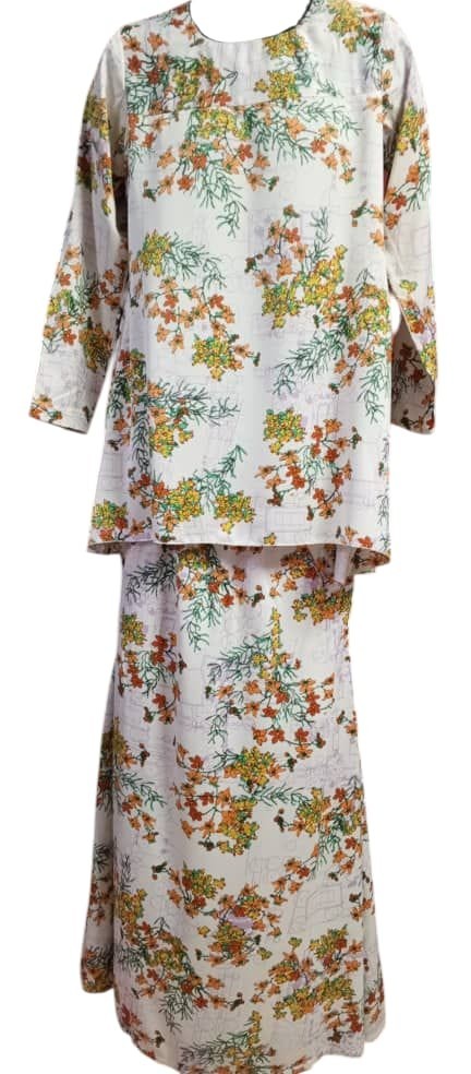 White Flower Baju Kurung
