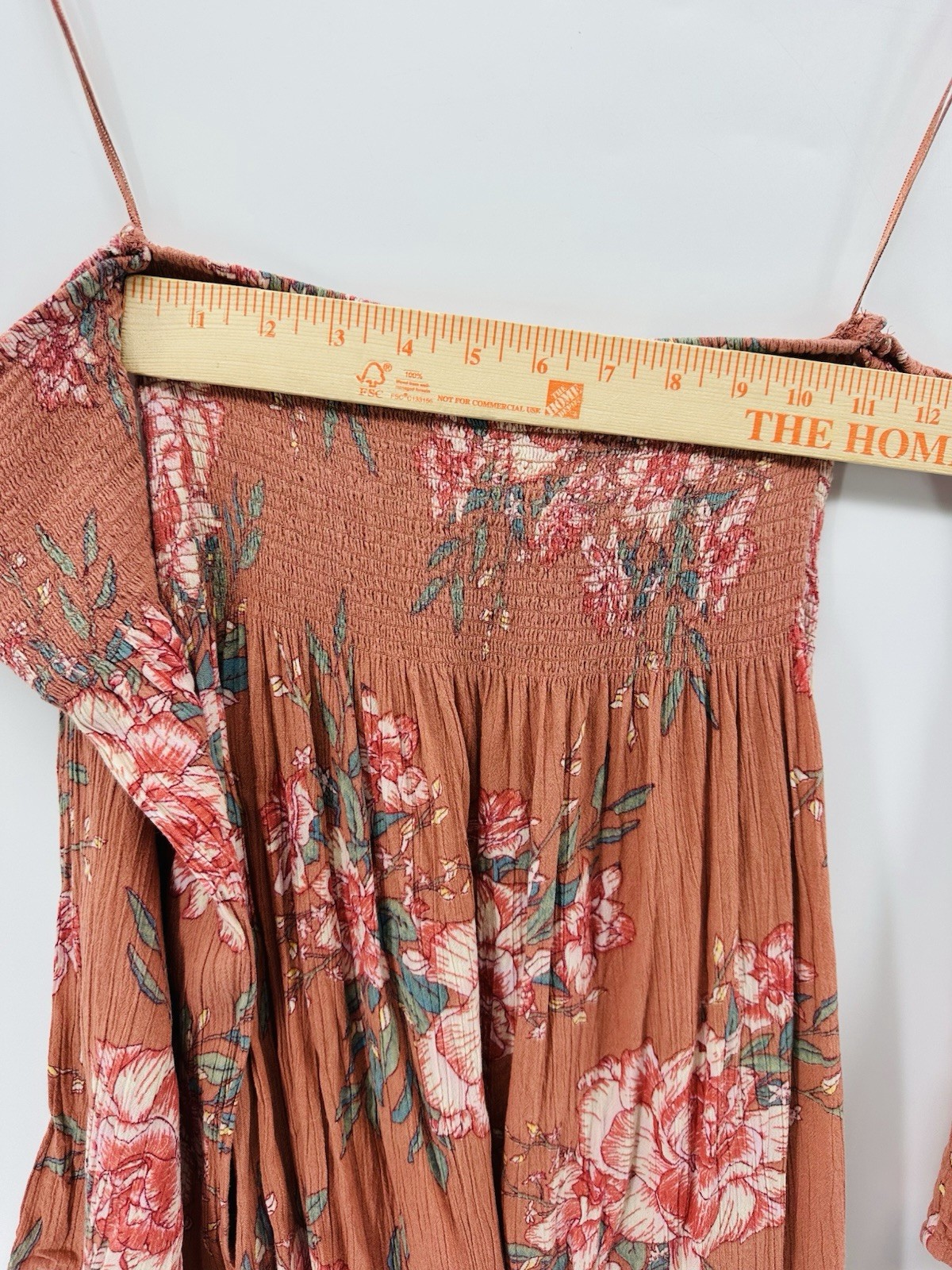 Billabong Off The Shoulder Floral Mini S Boho Festival Peasant SmockedDress HH27