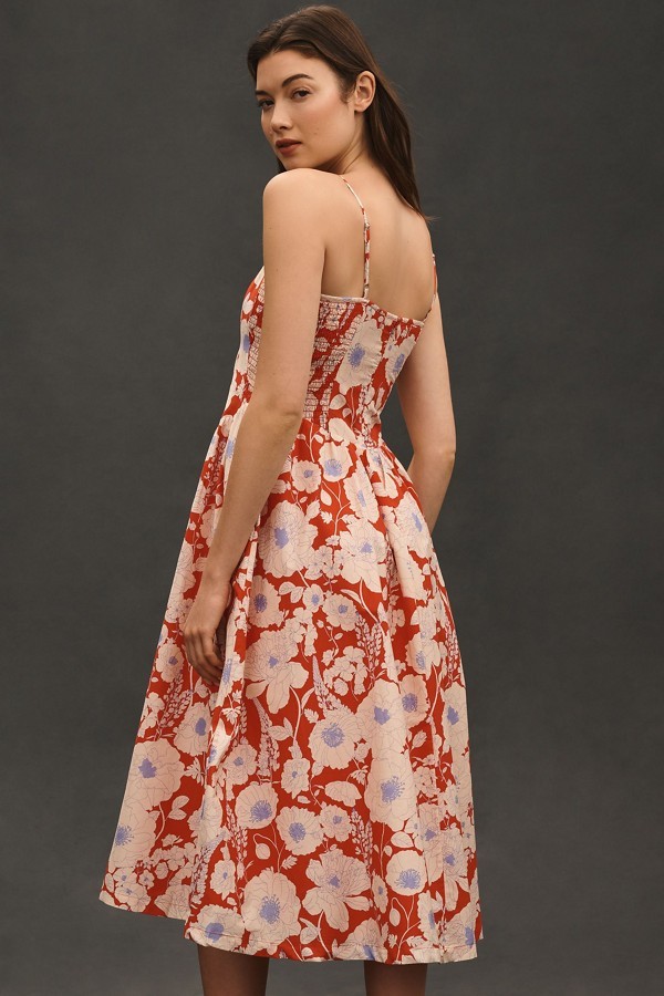 ** MAEVE by Anthropologie, Cotton Square Neck Midi Dress, Modal lining, NWT!