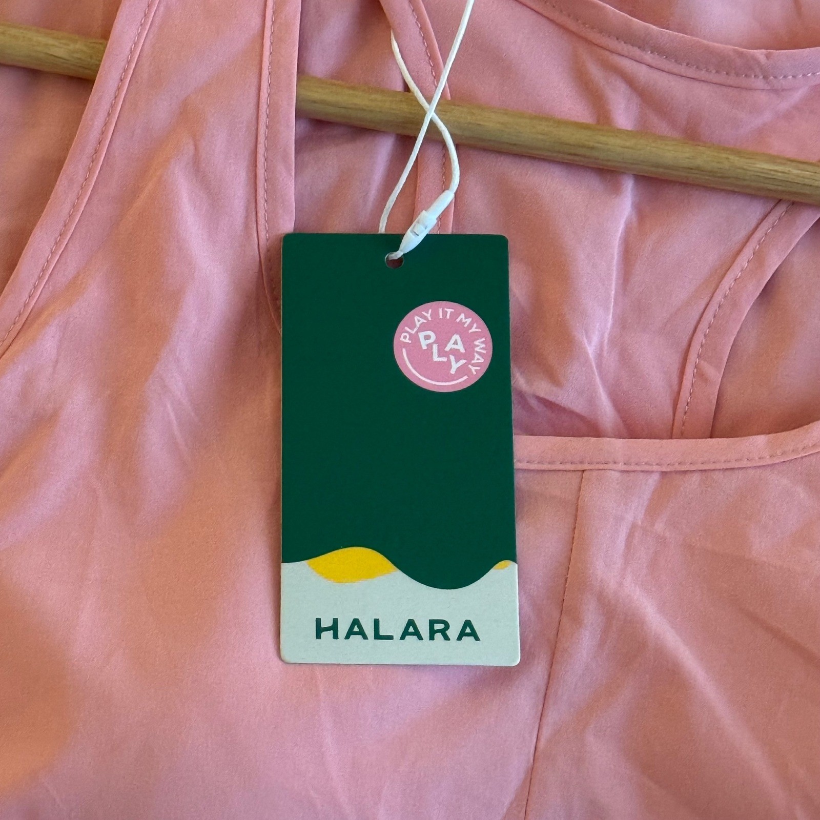 Halara Everyday Cloudful High Low Workout Dress Pink Racerback Shelf Bra Large