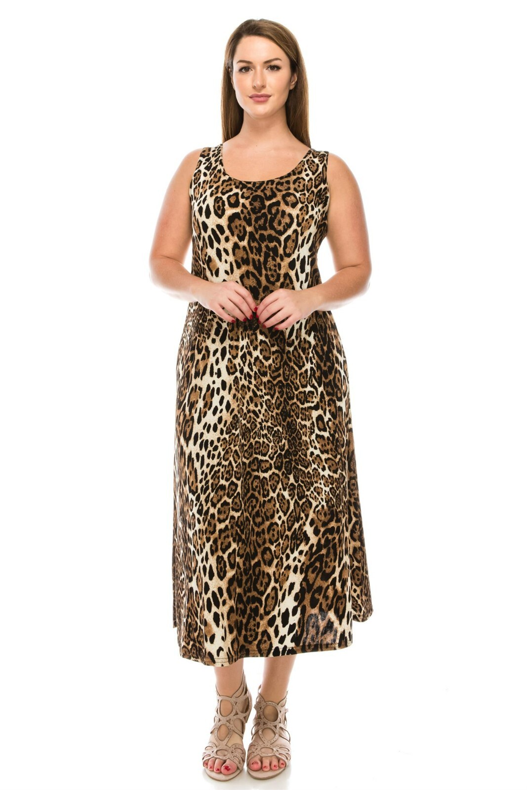 Travel Knit Dress, long A-Line Tank, Stretchy NO-IRON poly/span. #757