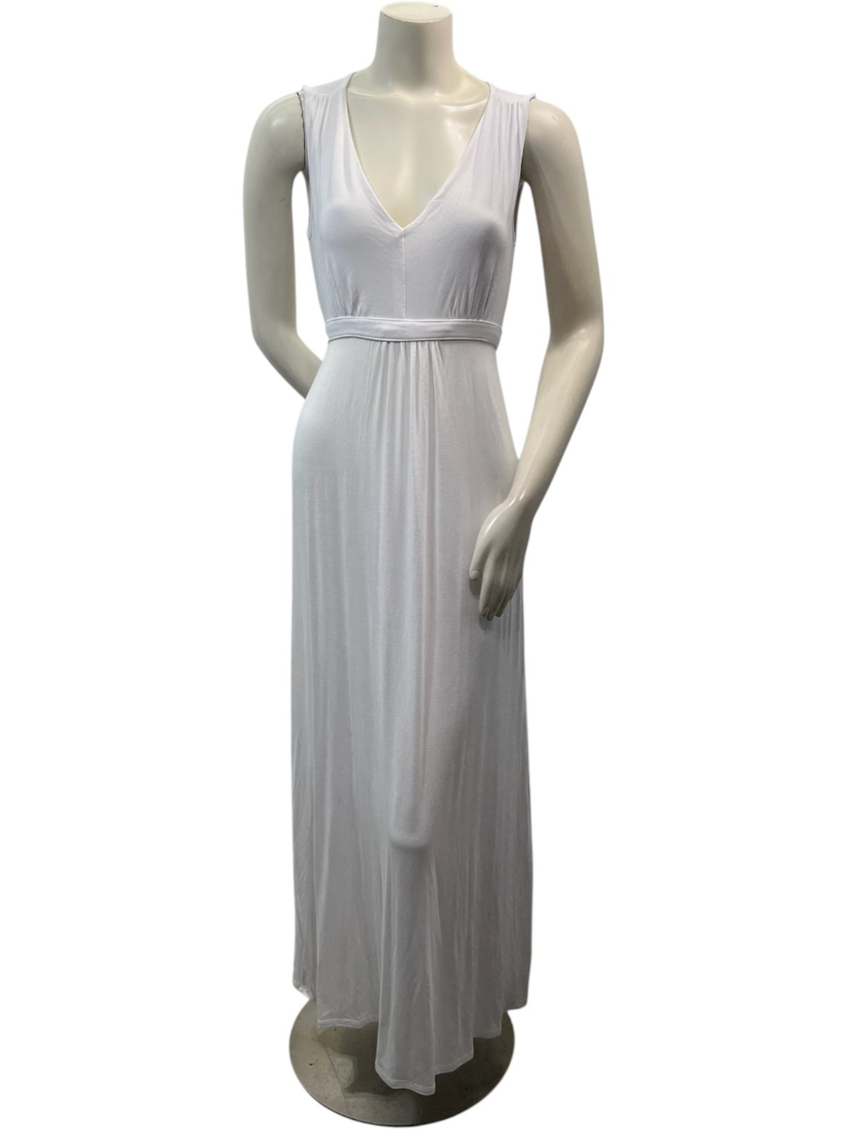 24 Seven Dress Womens Size Small White Sleeveless Belted Vneck Stretch New