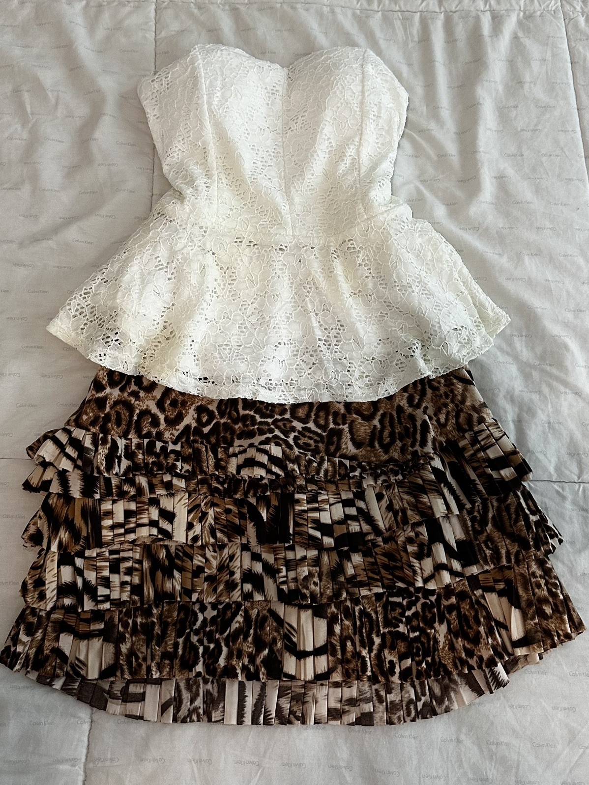 Women’s Strapless Set 2 pieces Mini Dress Spring/Summer Style. Size M