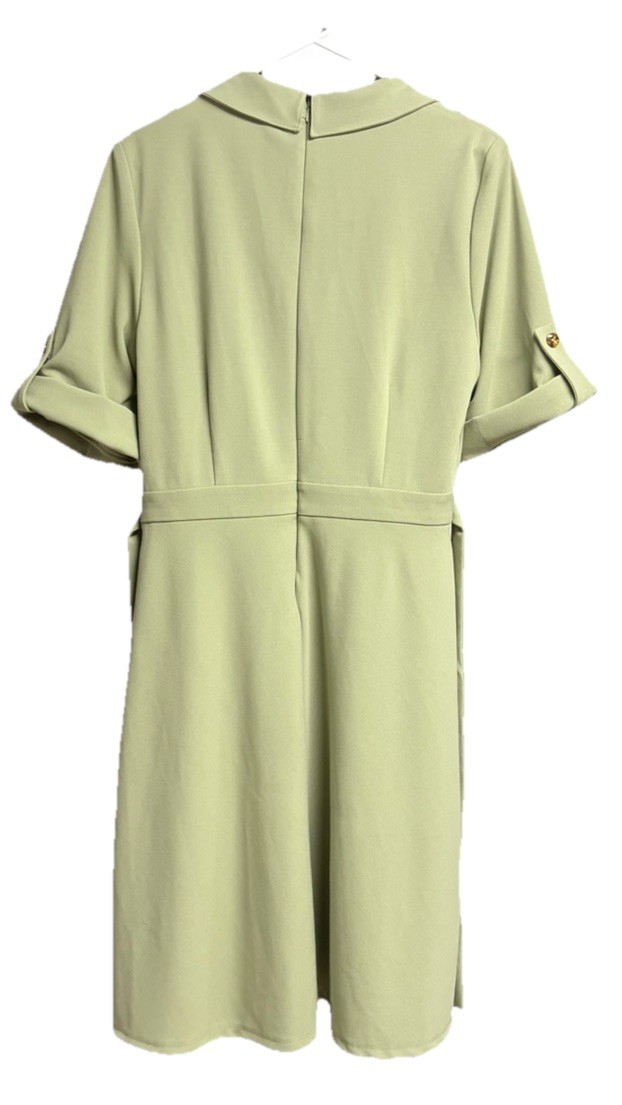 Shelby & Palmer Sage Green Utility Safari Midi Dress 16 Work Office Casual NWT